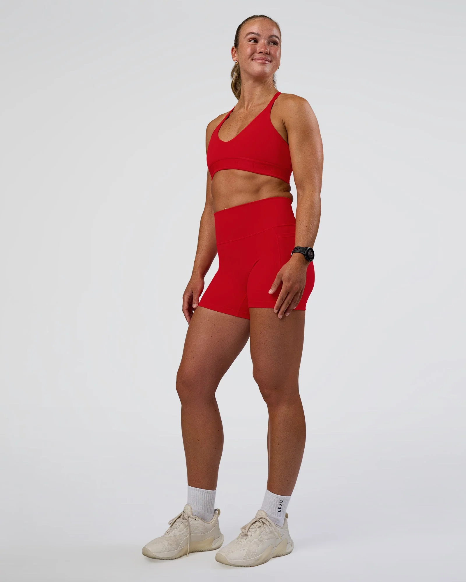 Strive Jacquard Sports Bra - Flame - Image 3