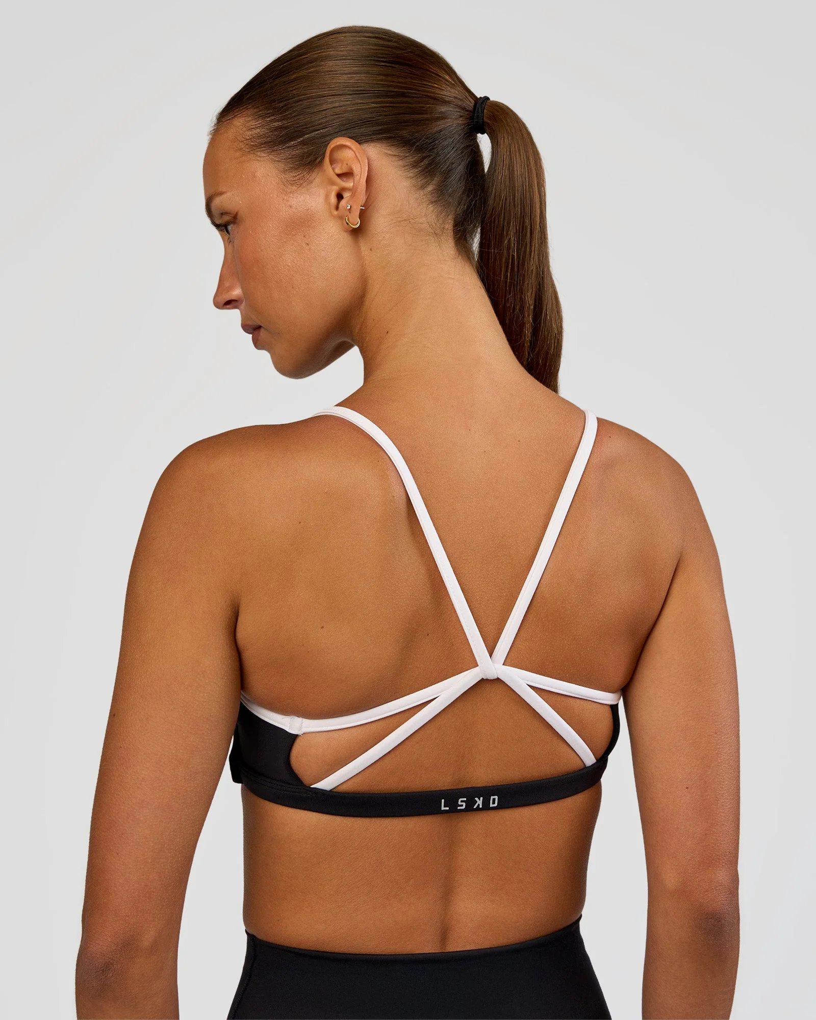 Tempo Sports Bra - Black-White - Image 2