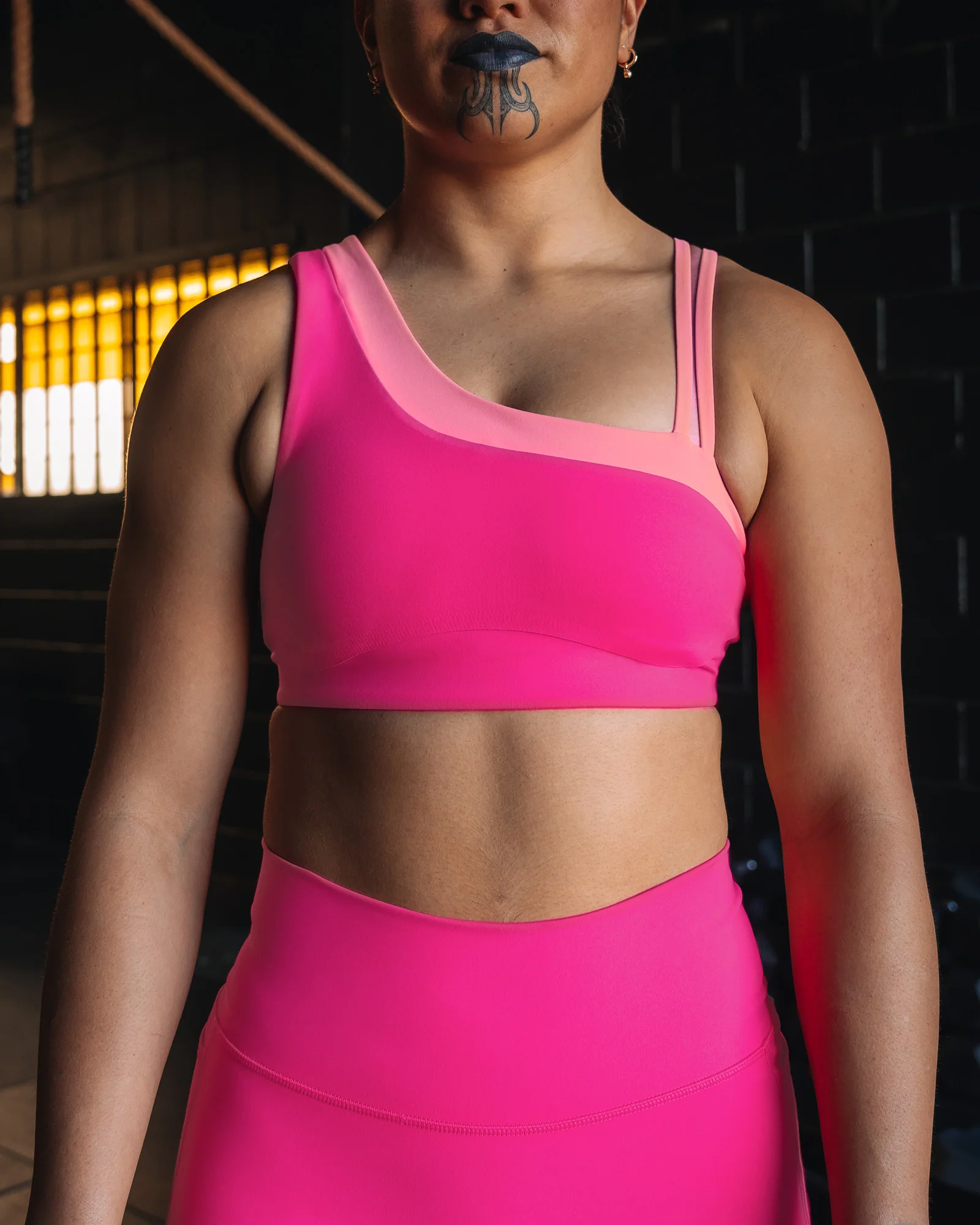 Thrive Asymmetric Sports Bra - Ultra Pink-Candy Pink - Image 4