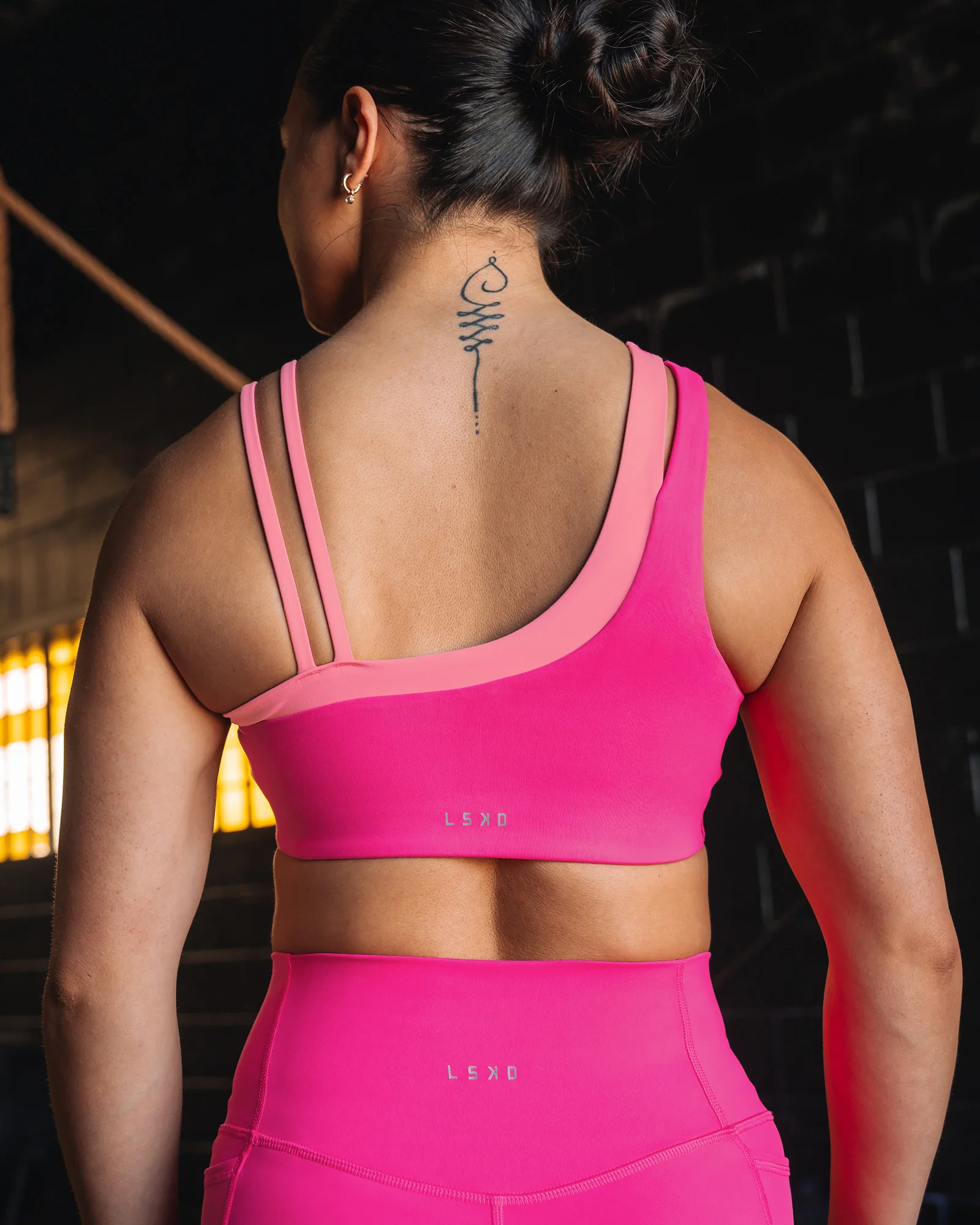 Thrive Asymmetric Sports Bra - Ultra Pink-Candy Pink - Image 8