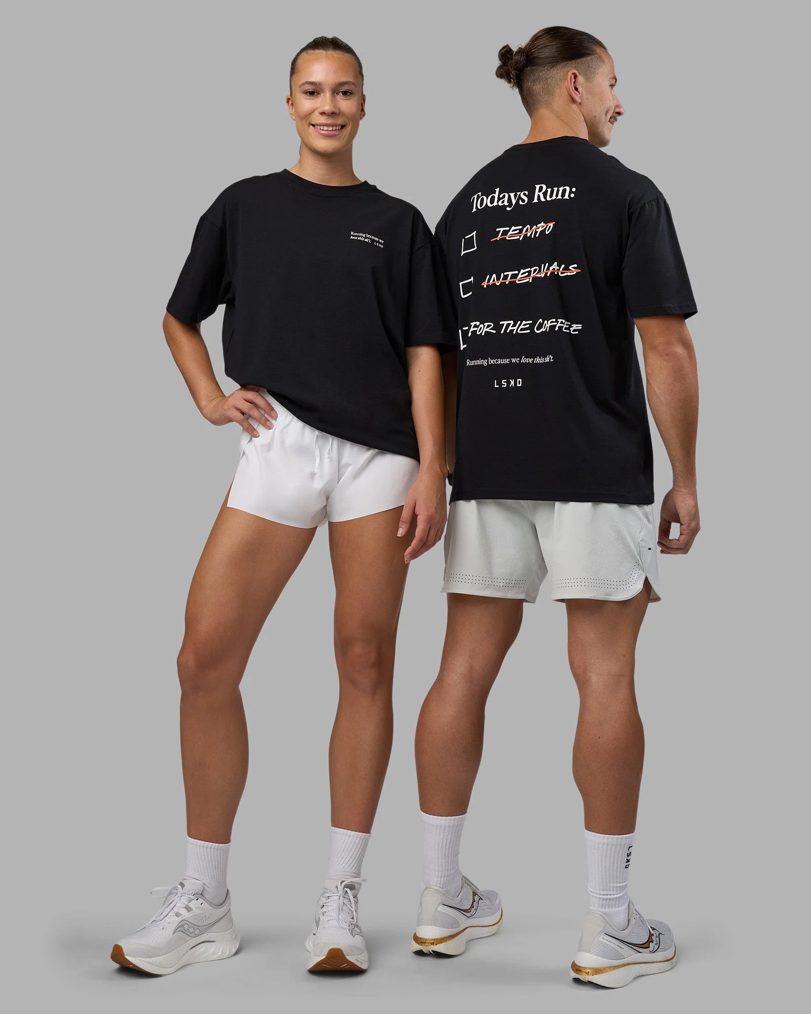 Today's Run FLXCotton Oversized Tee - Black-White