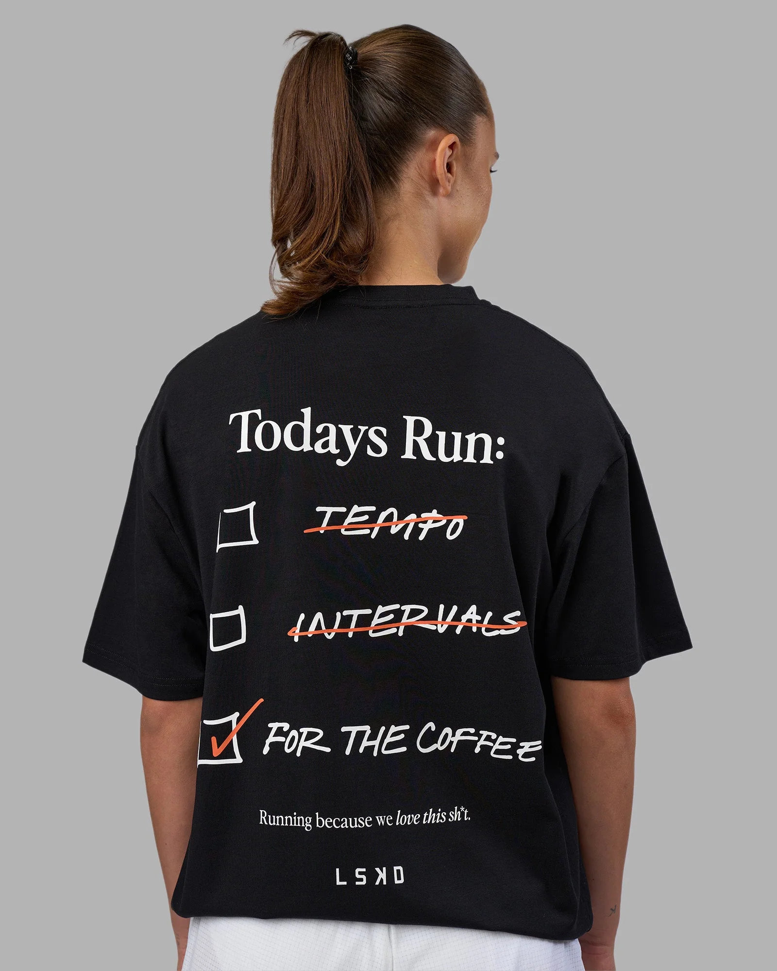 Today's Run FLXCotton Oversized Tee - Black-White - Image 2