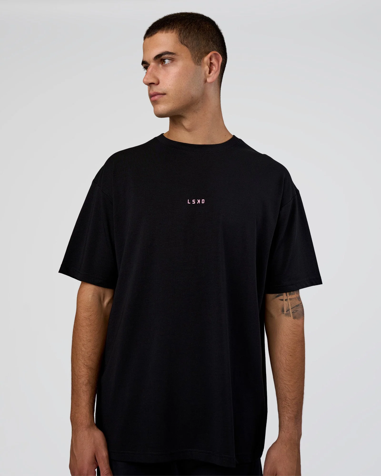 Together We Rise FLXCotton Oversized Tee - Black-Candy Pink