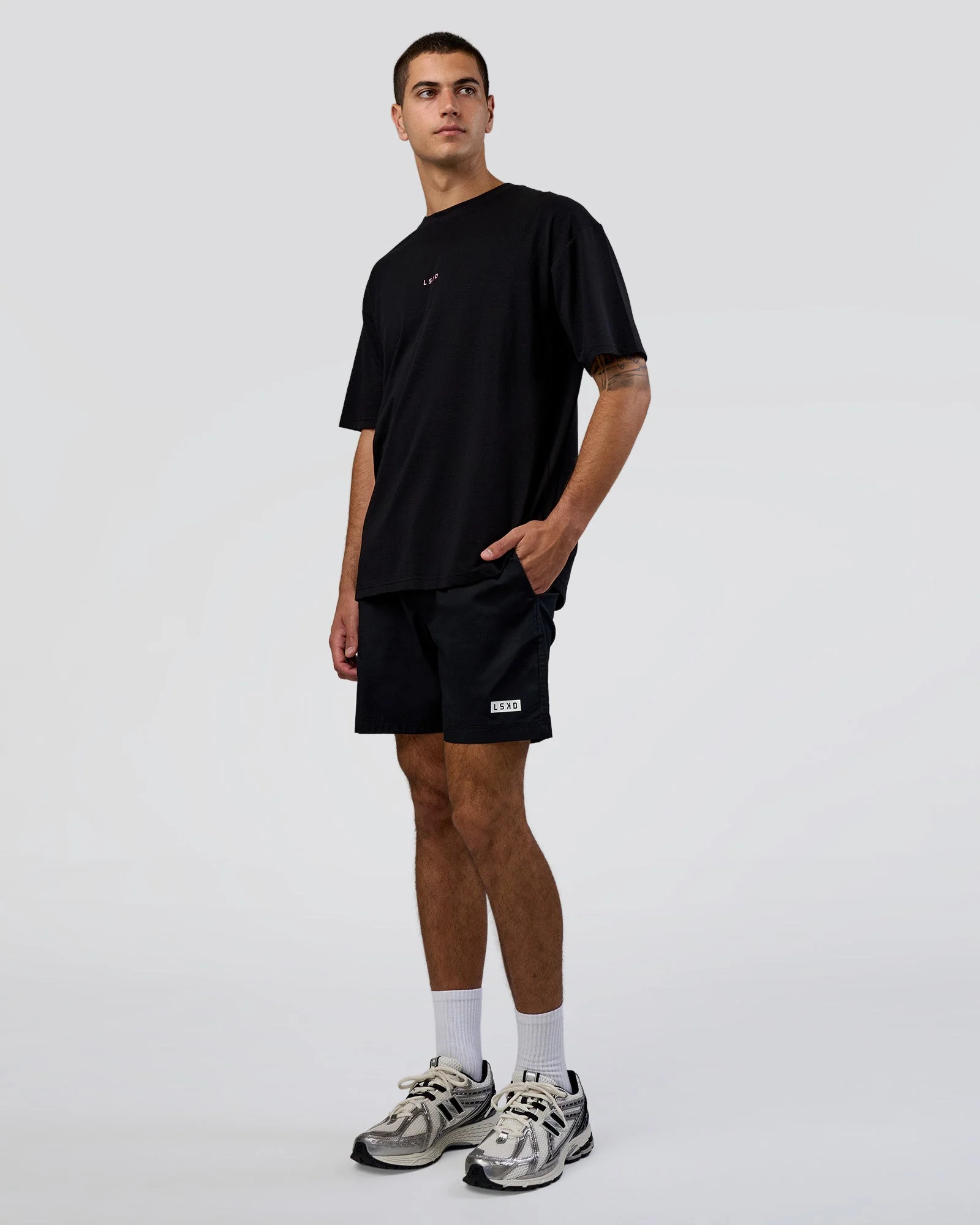 Together We Rise FLXCotton Oversized Tee - Black-Candy Pink - Image 5