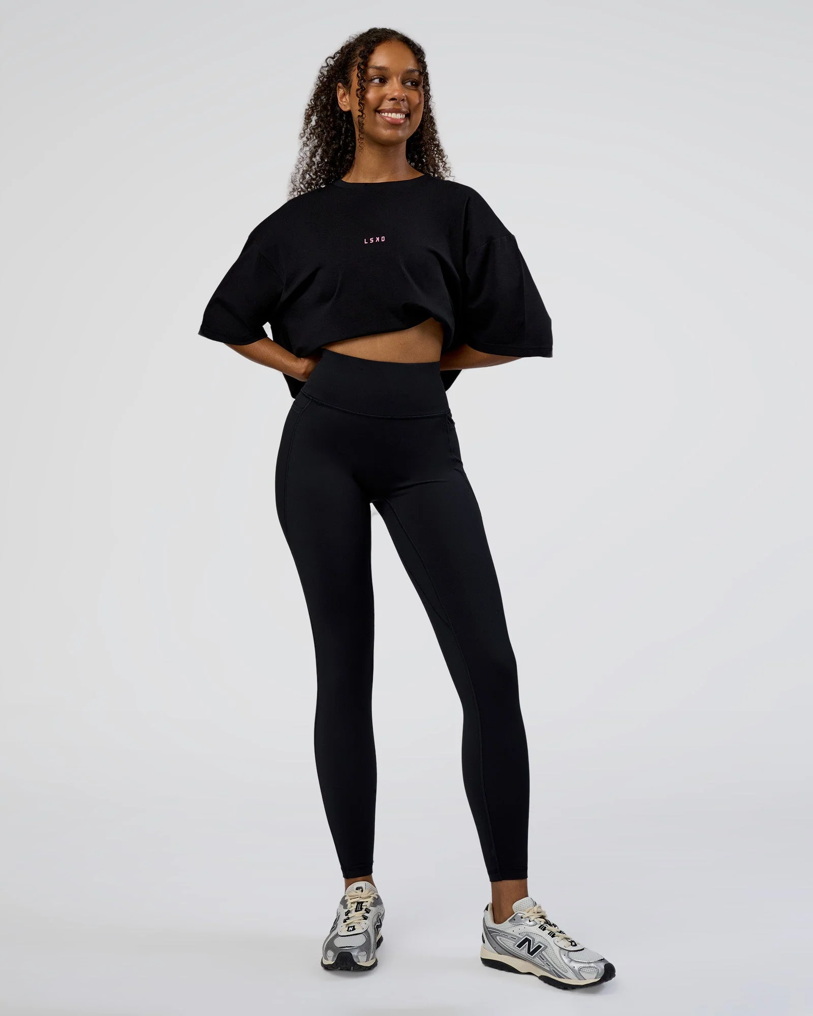 Together We Rise FLXCotton Oversized Tee - Black-Candy Pink - Image 6