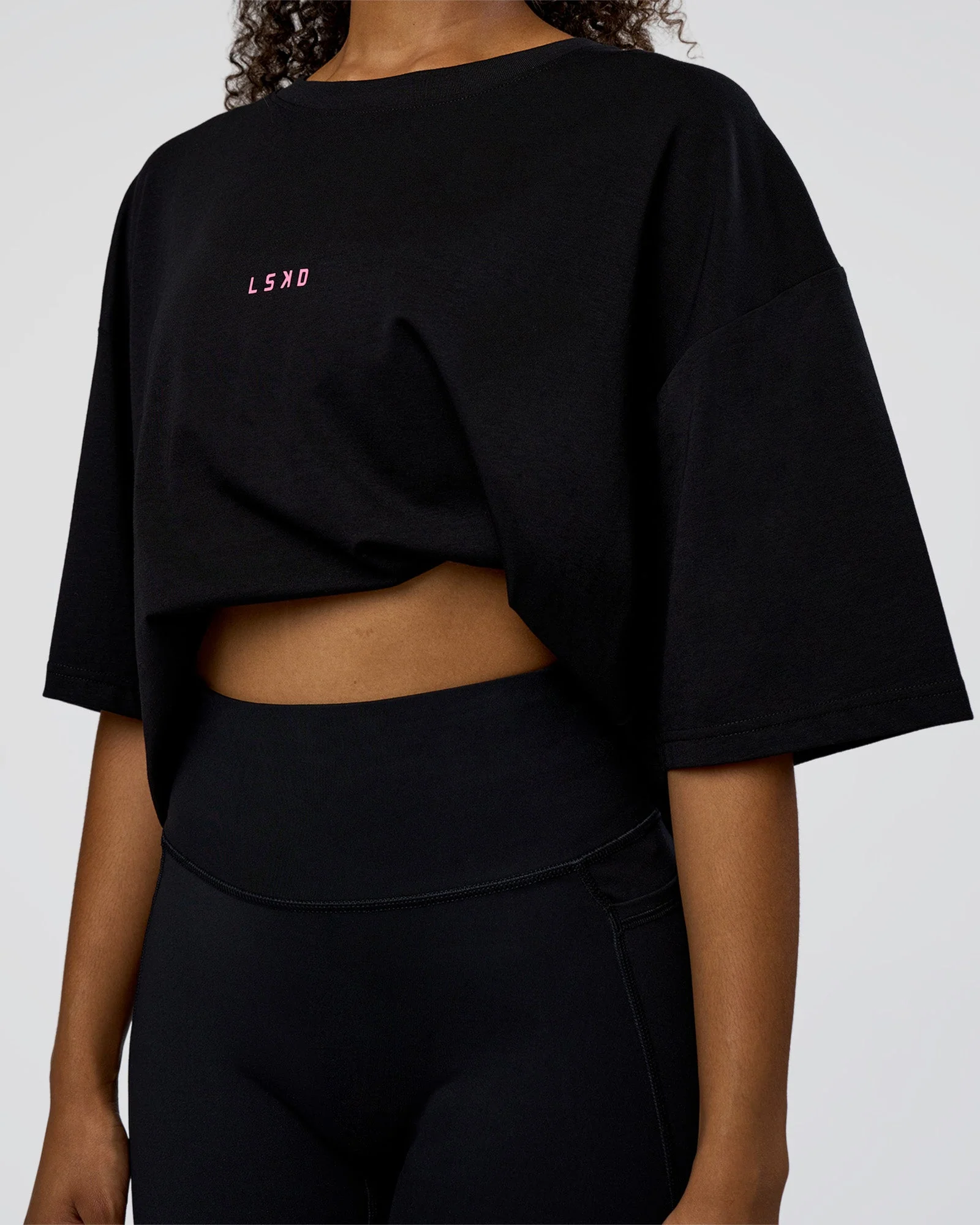 Together We Rise FLXCotton Oversized Tee - Black-Candy Pink - Image 8