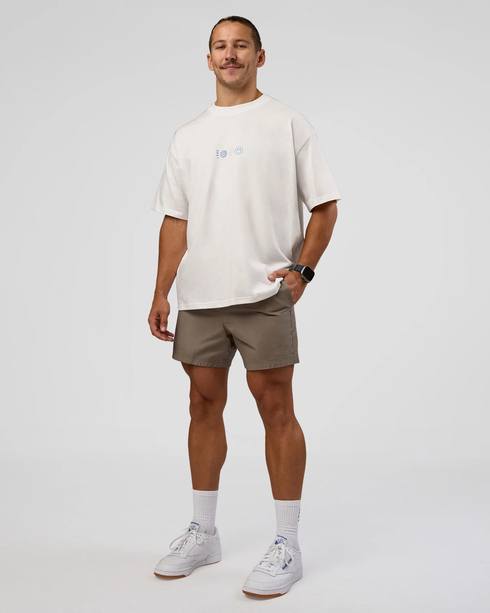 Trust The Process Heavyweight Unisex Oversized Tee - Off White-Electric Indigo - Image 8