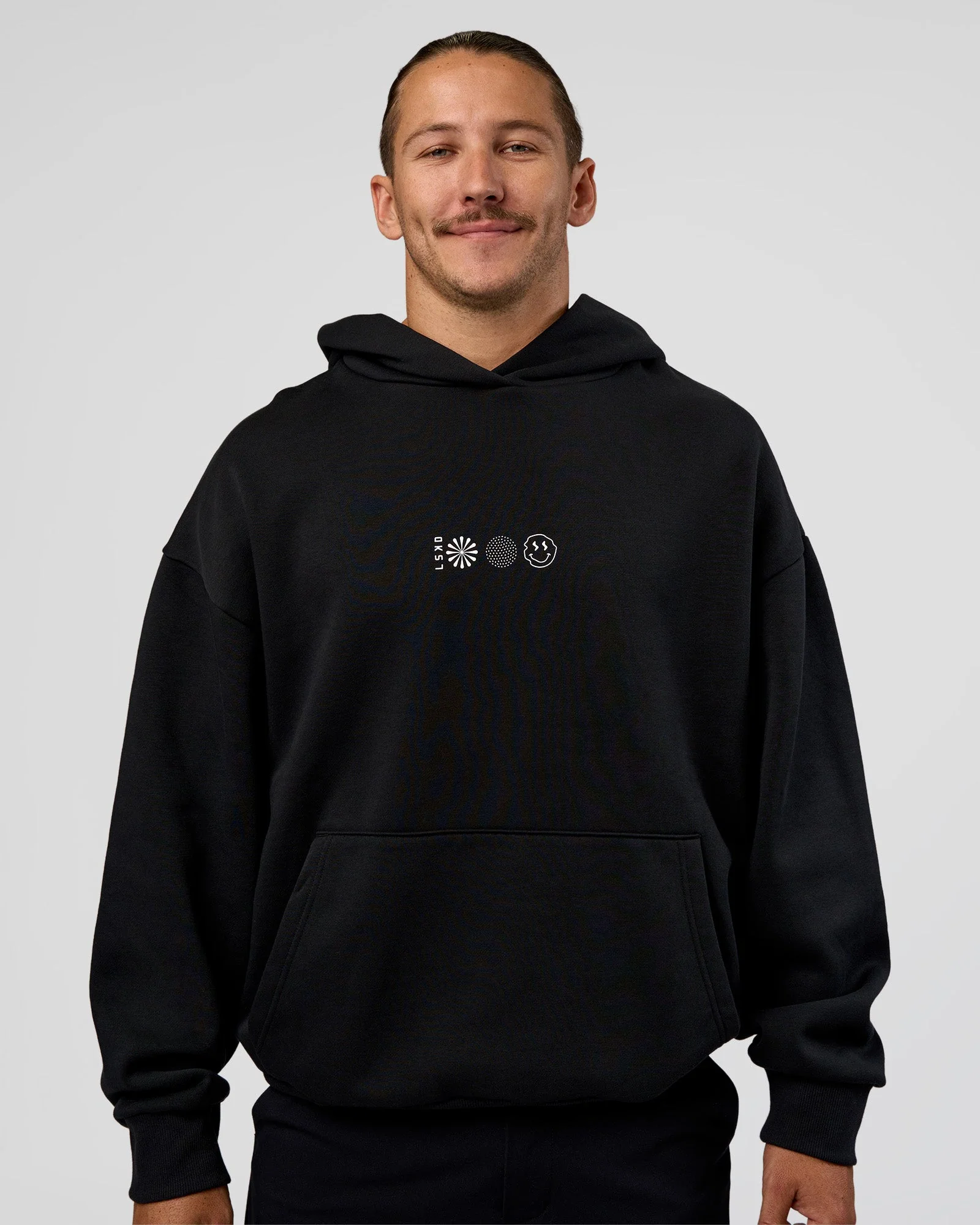 Trust The Process Unisex Oversized Hoodie - Black-White - Image 3