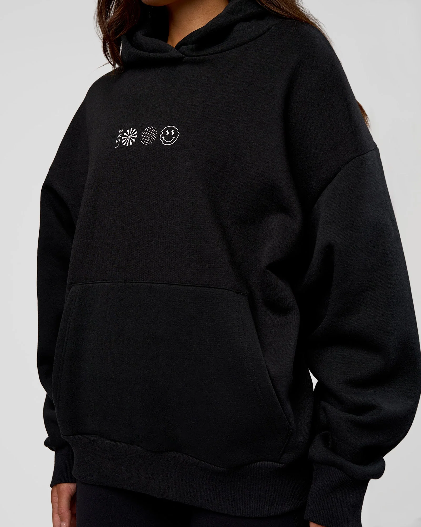 Trust The Process Unisex Oversized Hoodie - Black-White - Image 9