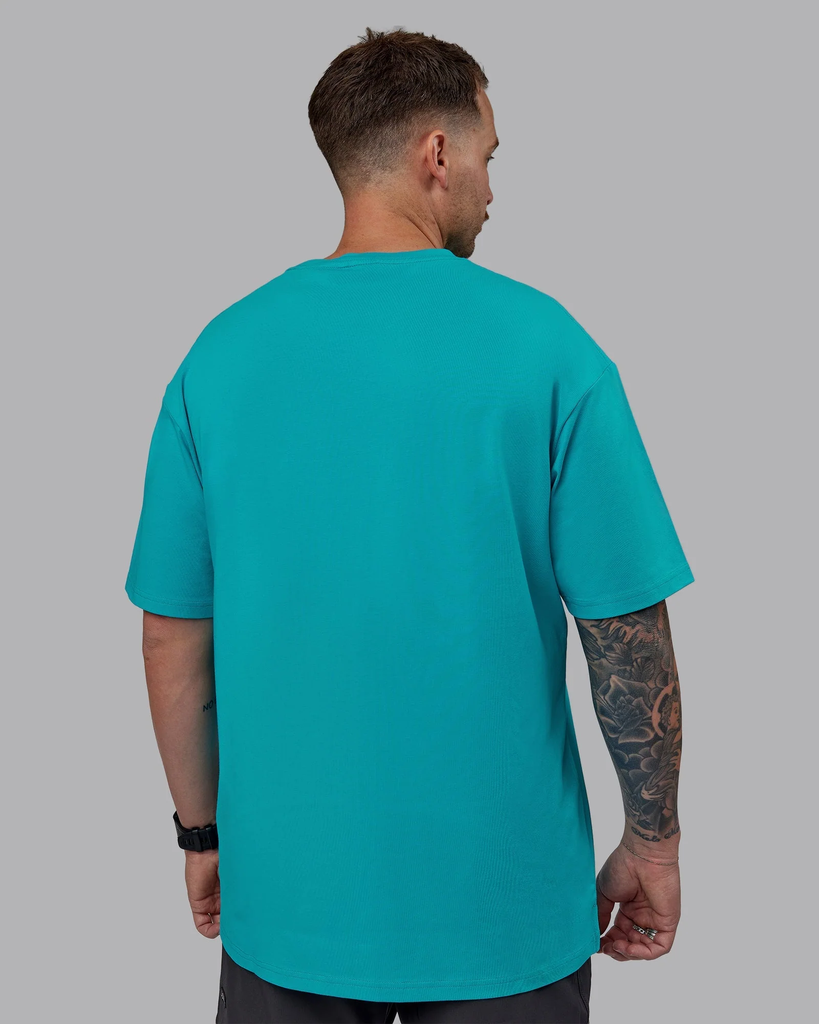 1% Better FLXCotton Tee Oversize - Blue Bird-White - Image 4