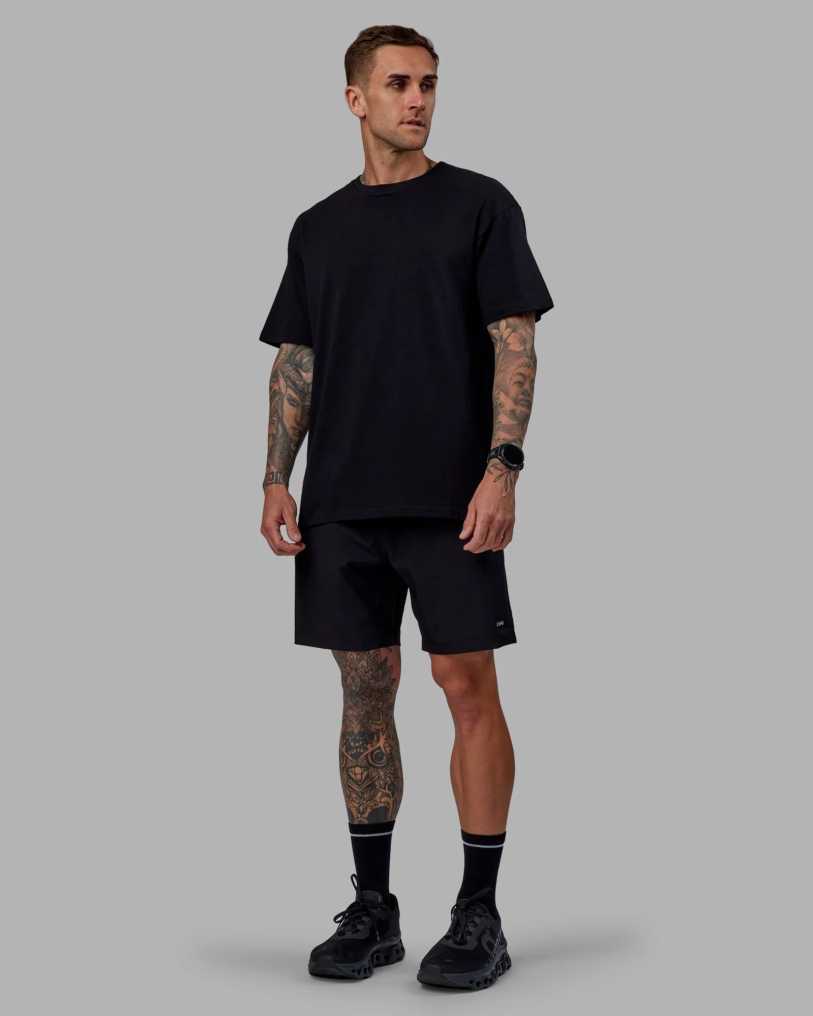 Keep On Running FLXCotton Oversize Tee - Black-White - Image 5