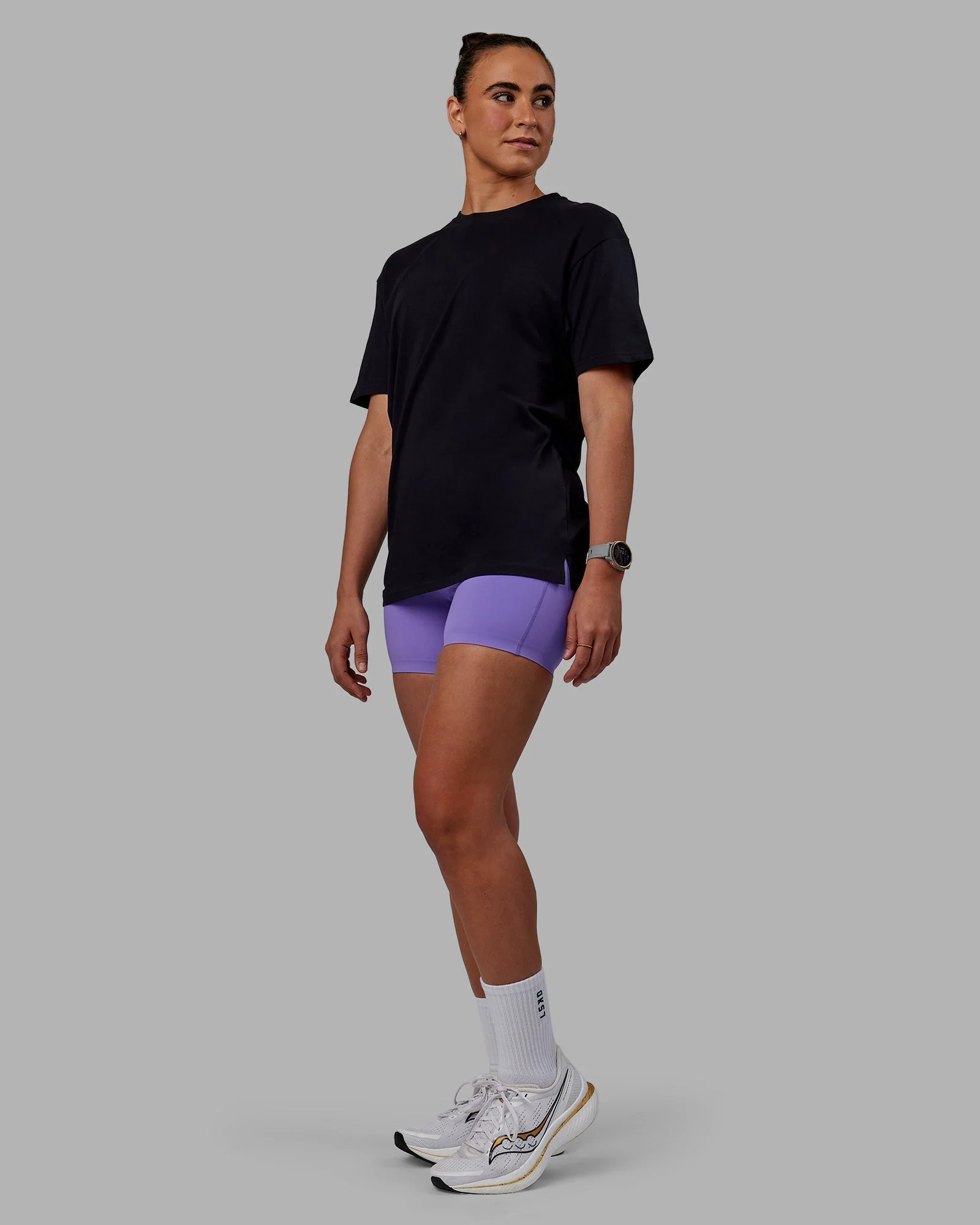 Keep On Running FLXCotton Oversize Tee - Black-White - Image 6