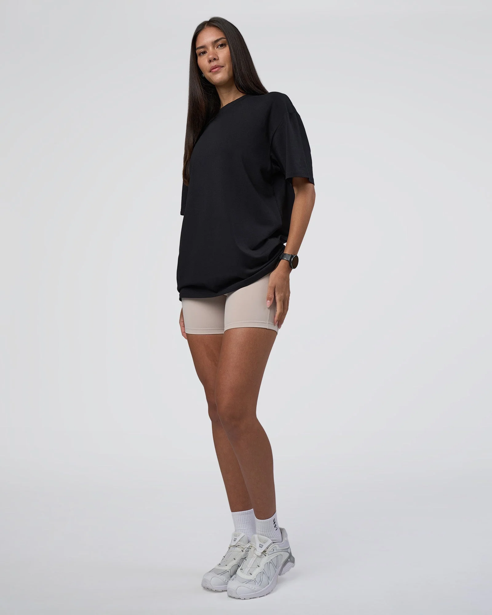 Lifting Club FLXCotton Tee Oversize - Black-Black - Image 11