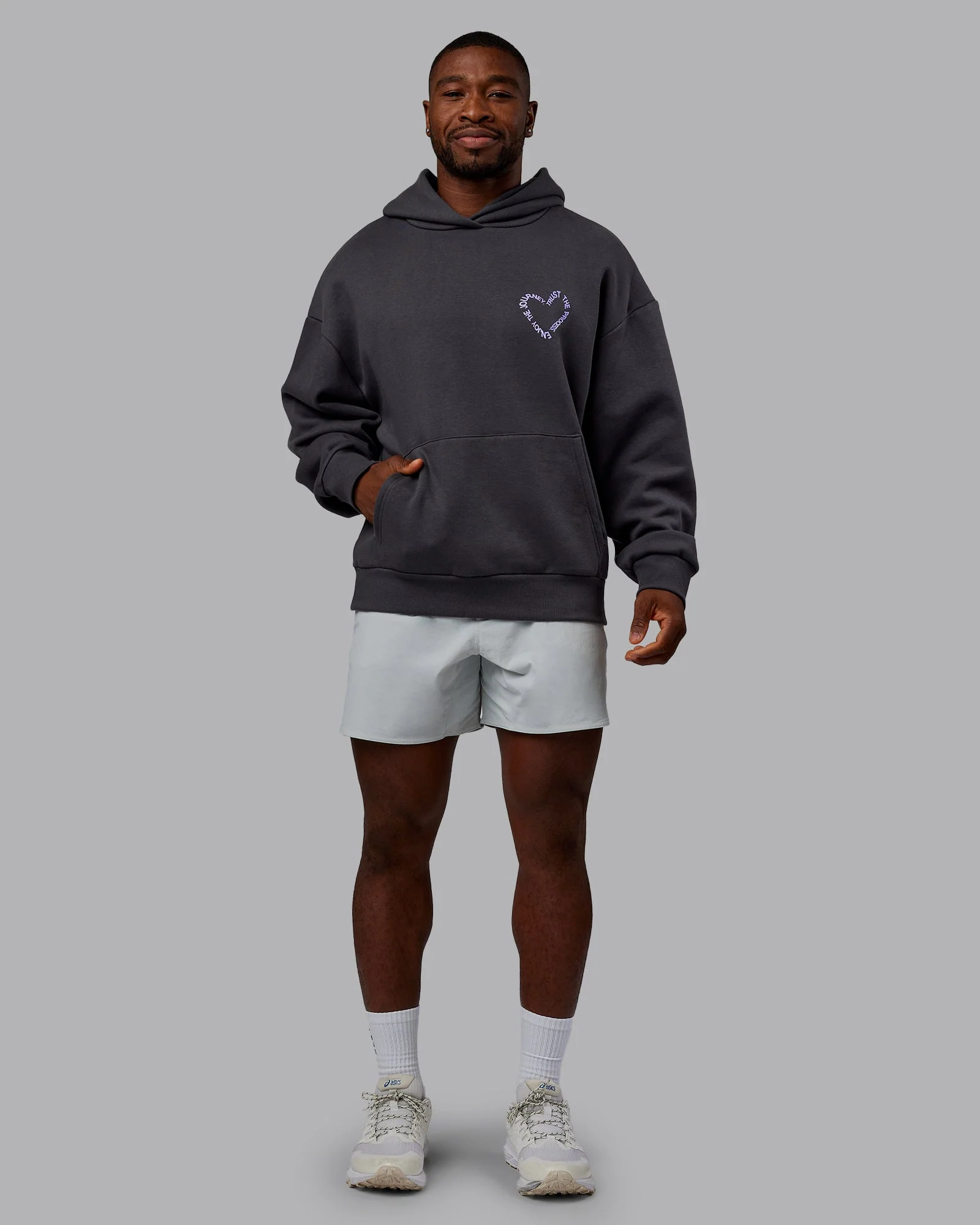 Unisex Love The Process Oversize Hoodie - Dark Storm-Violet Ray - Image 11