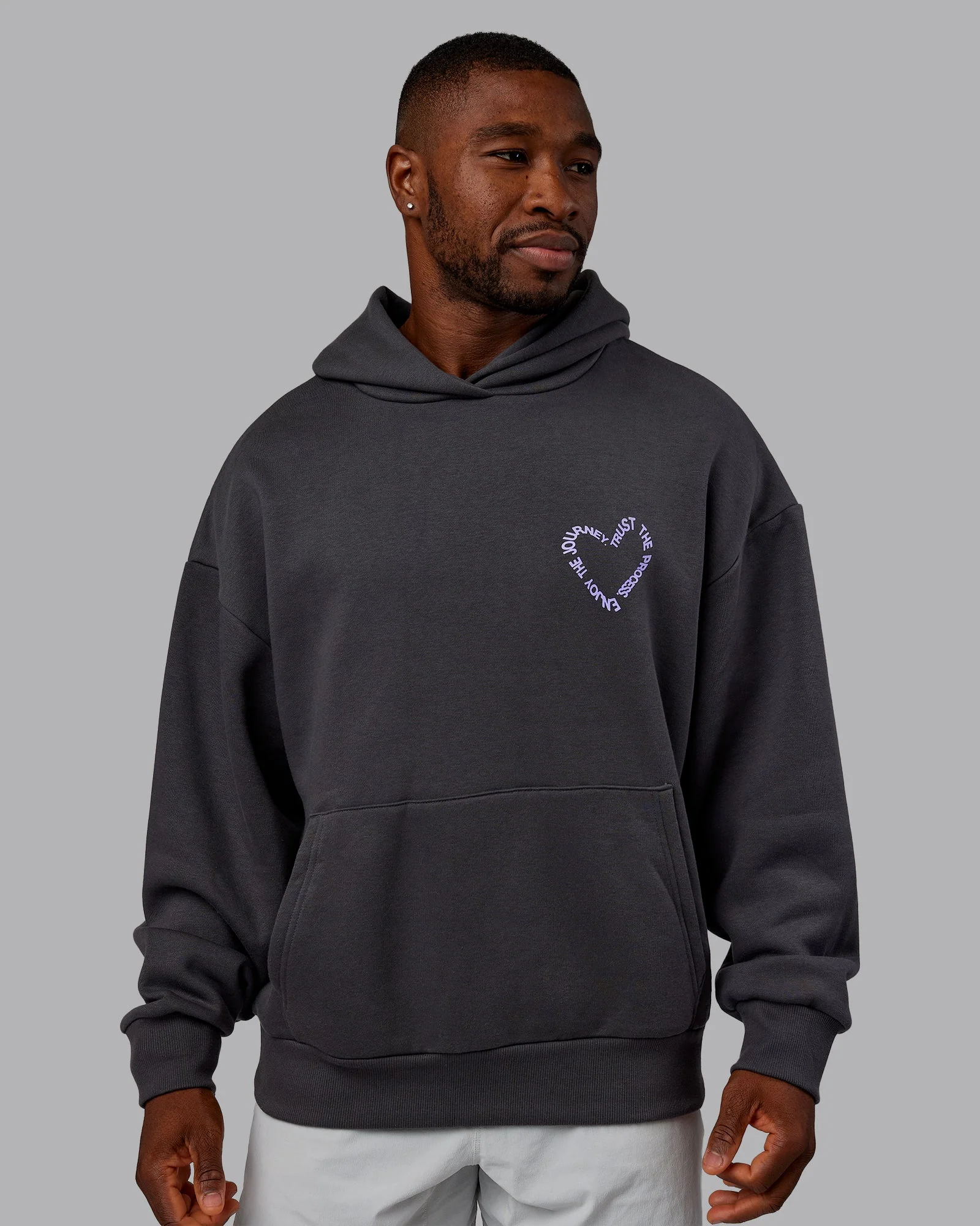 Unisex Love The Process Oversize Hoodie - Dark Storm-Violet Ray - Image 3