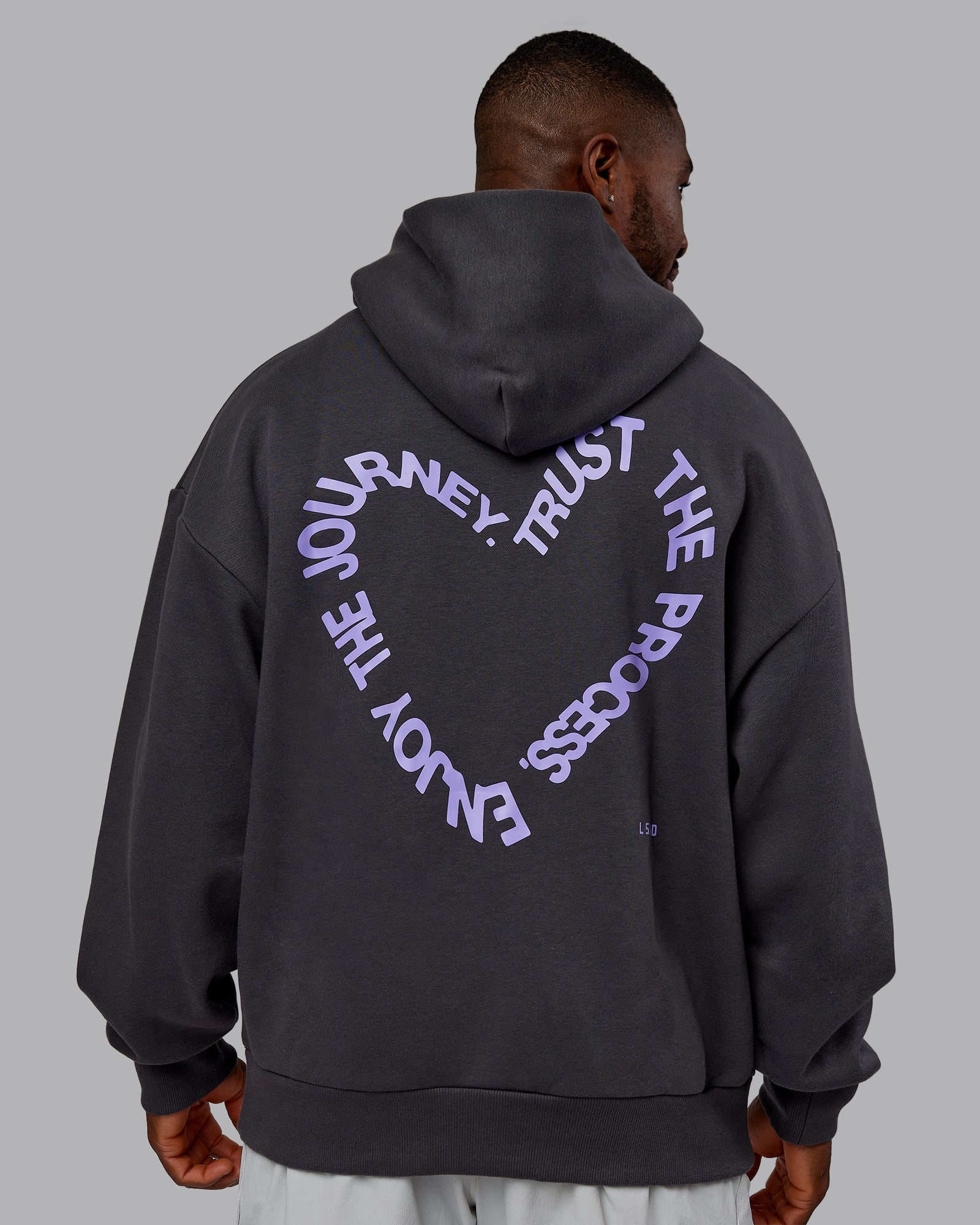 Unisex Love The Process Oversize Hoodie - Dark Storm-Violet Ray - Image 7