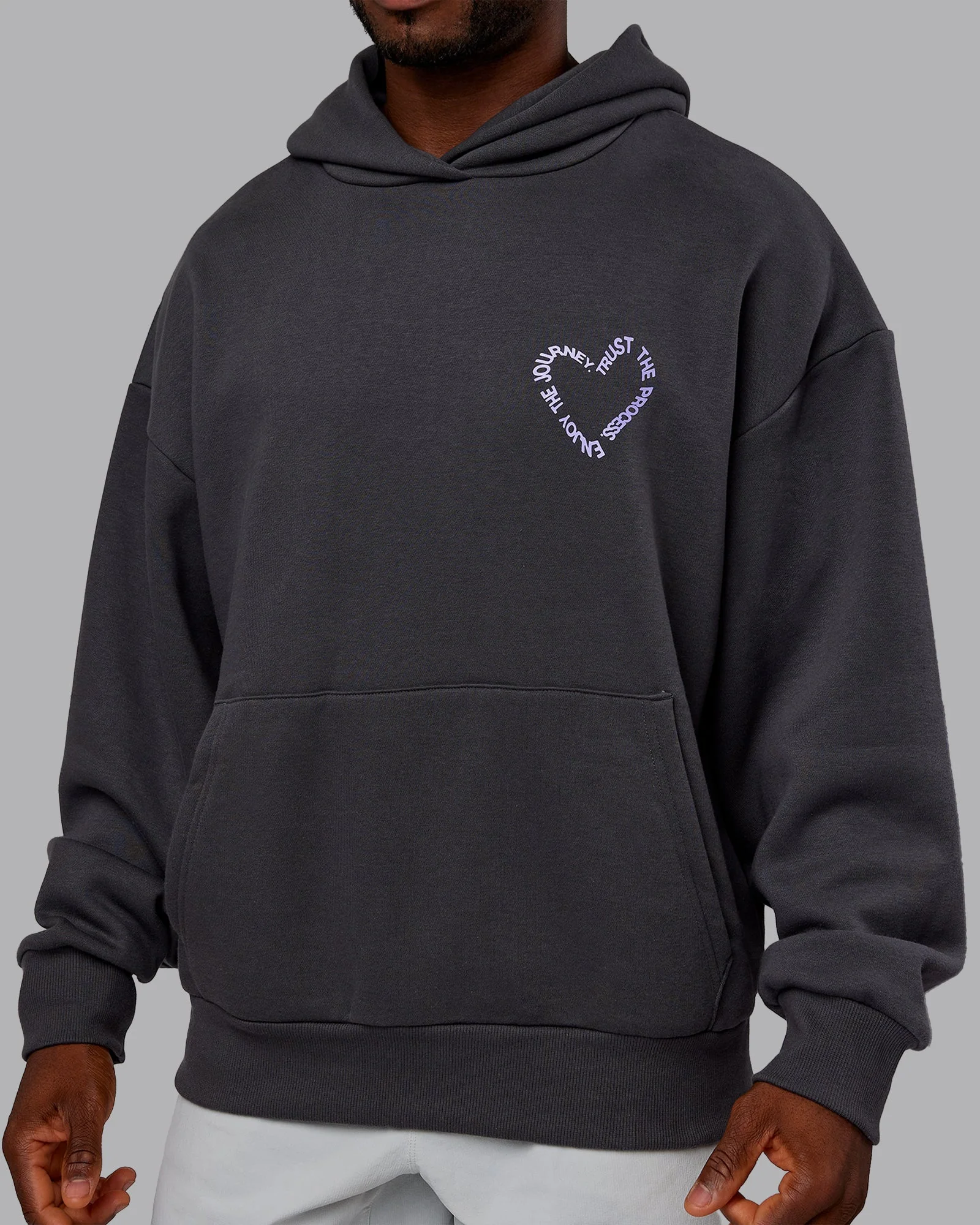Unisex Love The Process Oversize Hoodie - Dark Storm-Violet Ray - Image 8