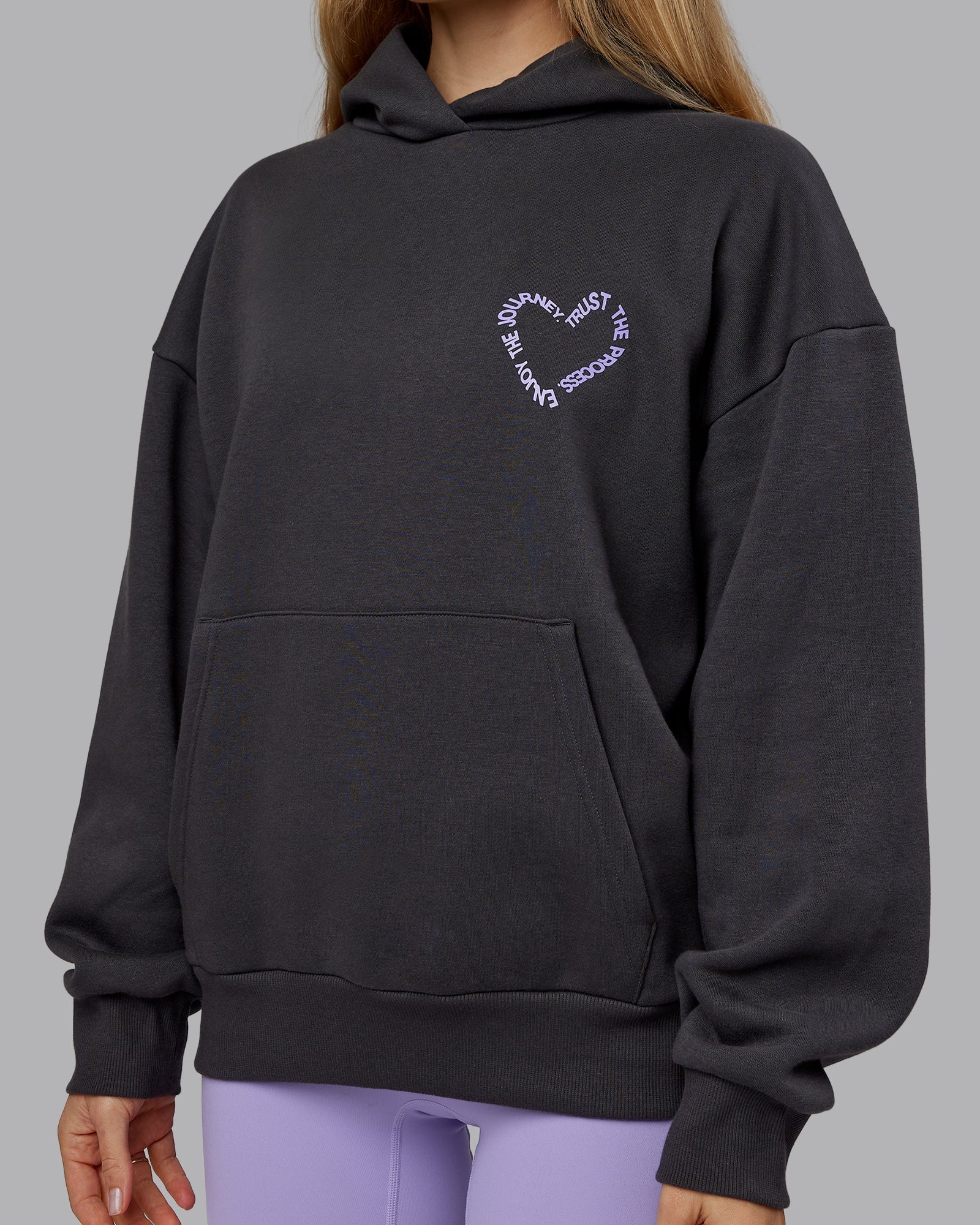 Unisex Love The Process Oversize Hoodie - Dark Storm-Violet Ray - Image 9