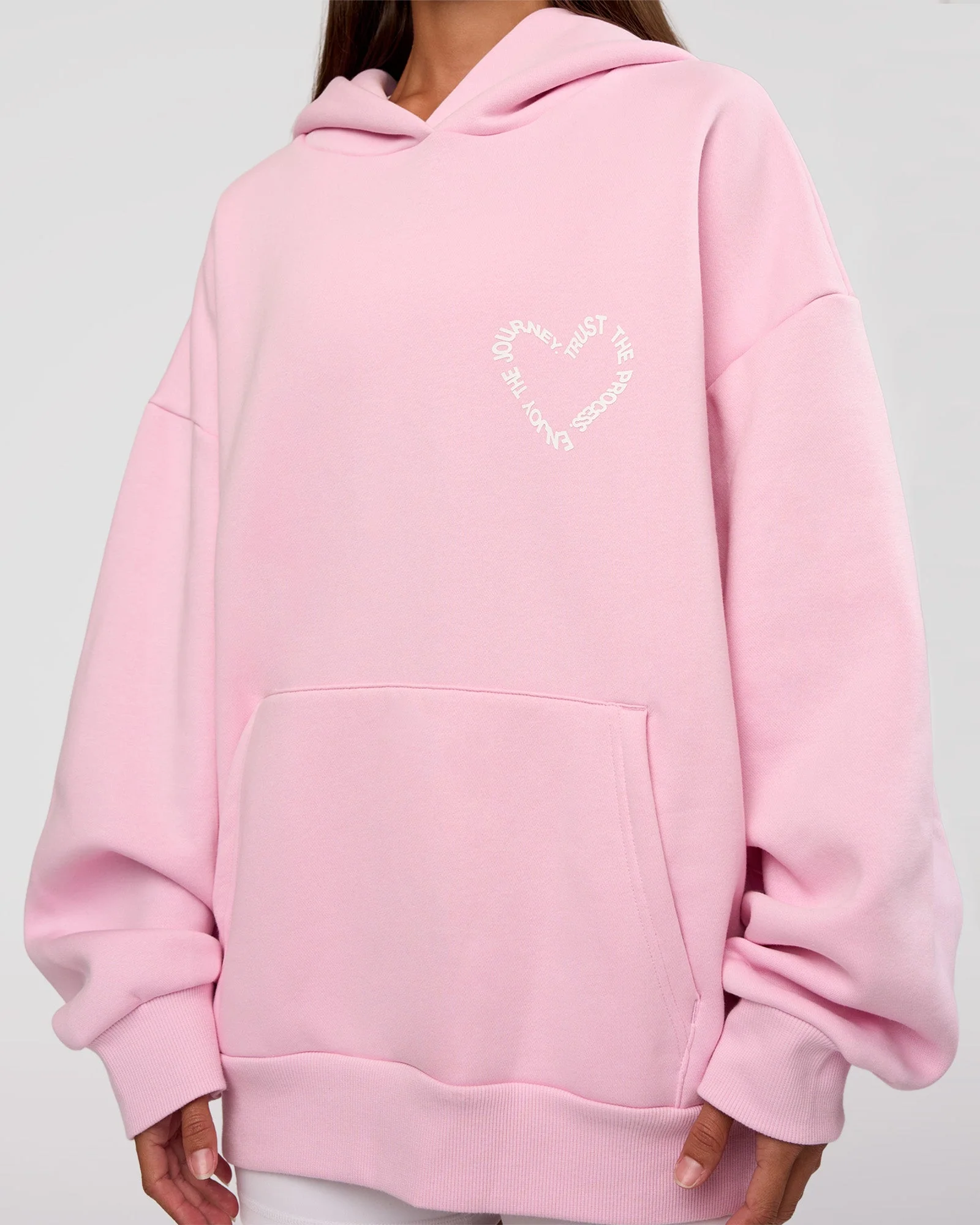 Unisex Love The Process Oversize Hoodie - Marshmallow-White - Image 11