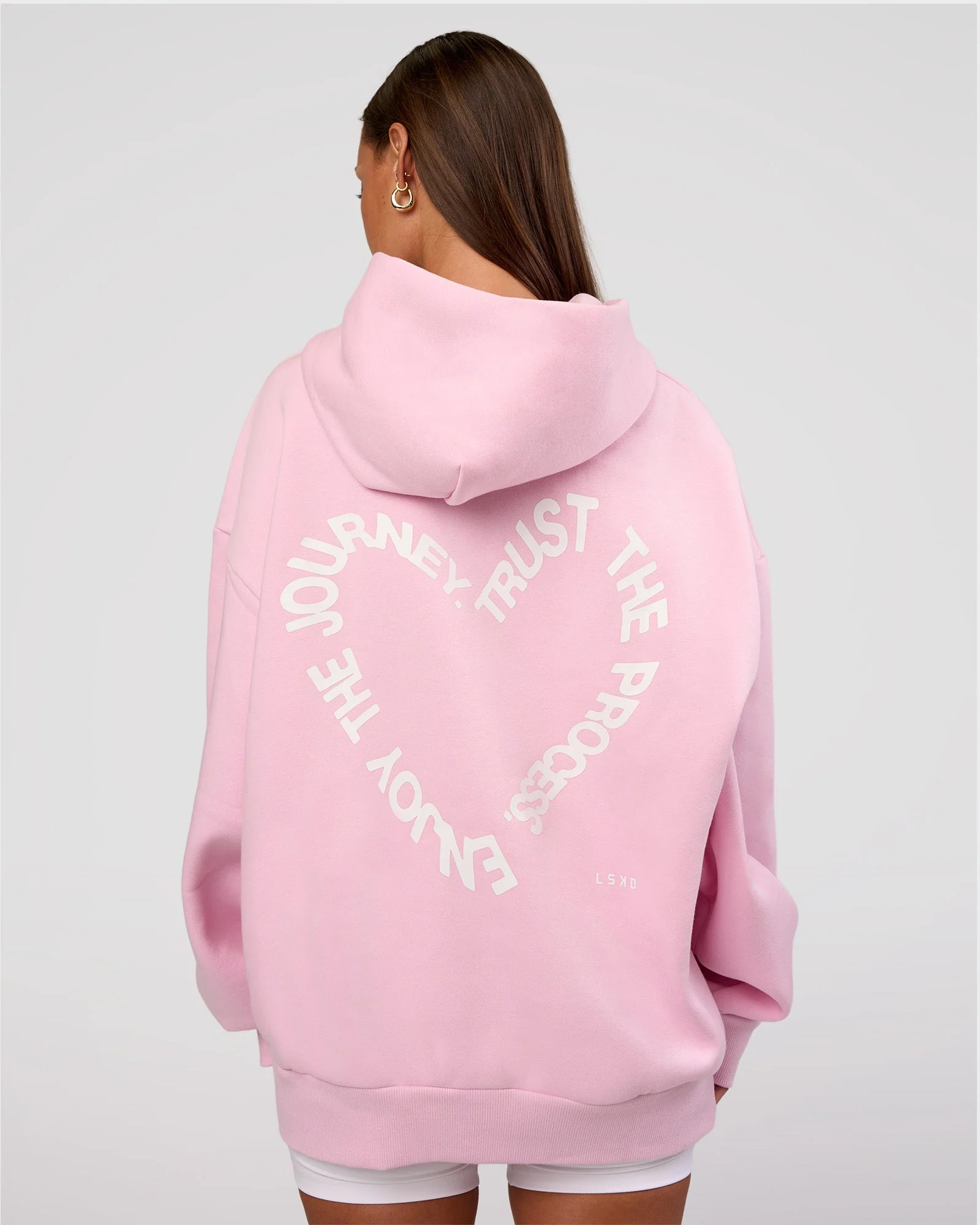 Unisex Love The Process Oversize Hoodie - Marshmallow-White - Image 12