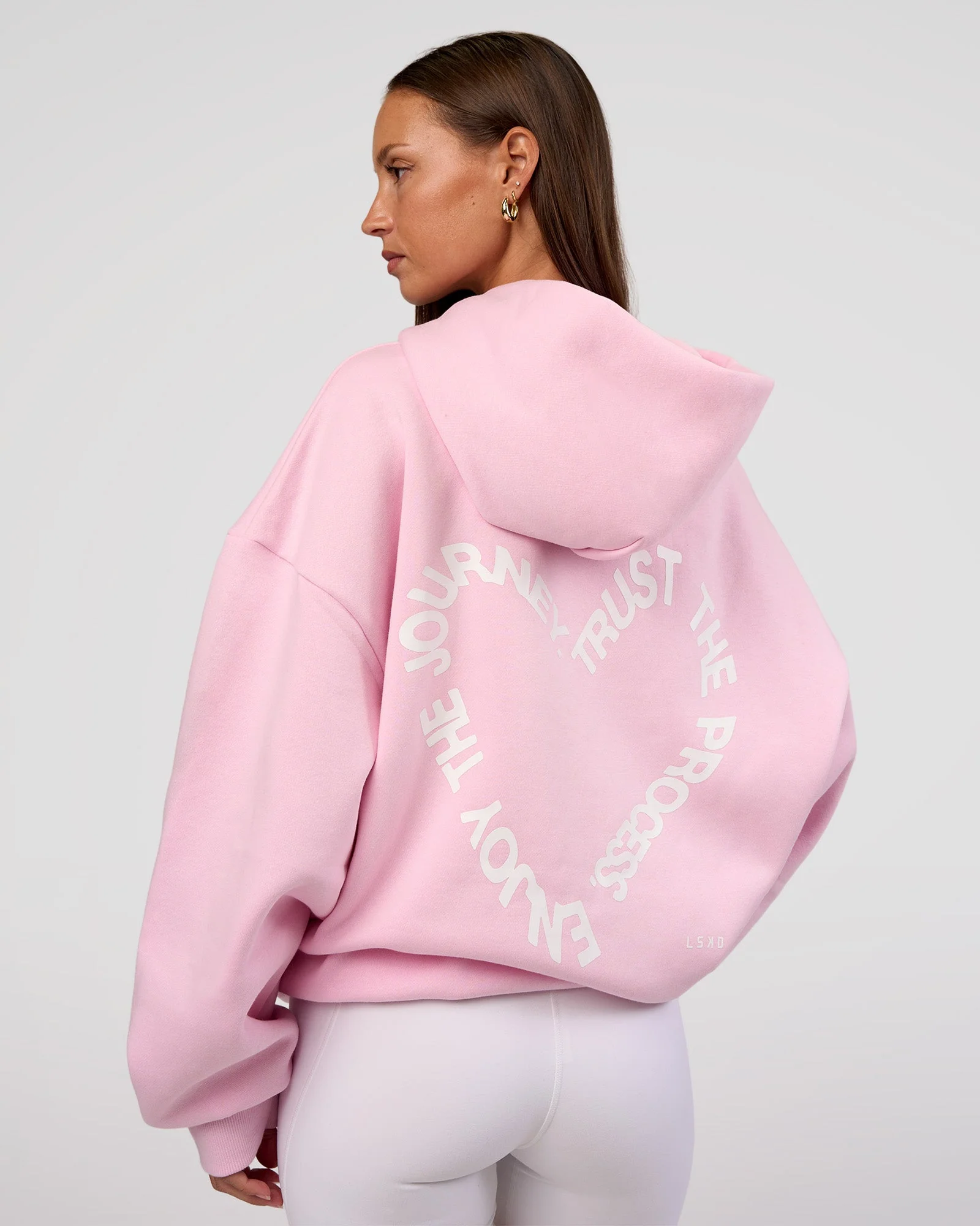 Unisex Love The Process Oversize Hoodie - Marshmallow-White - Image 13