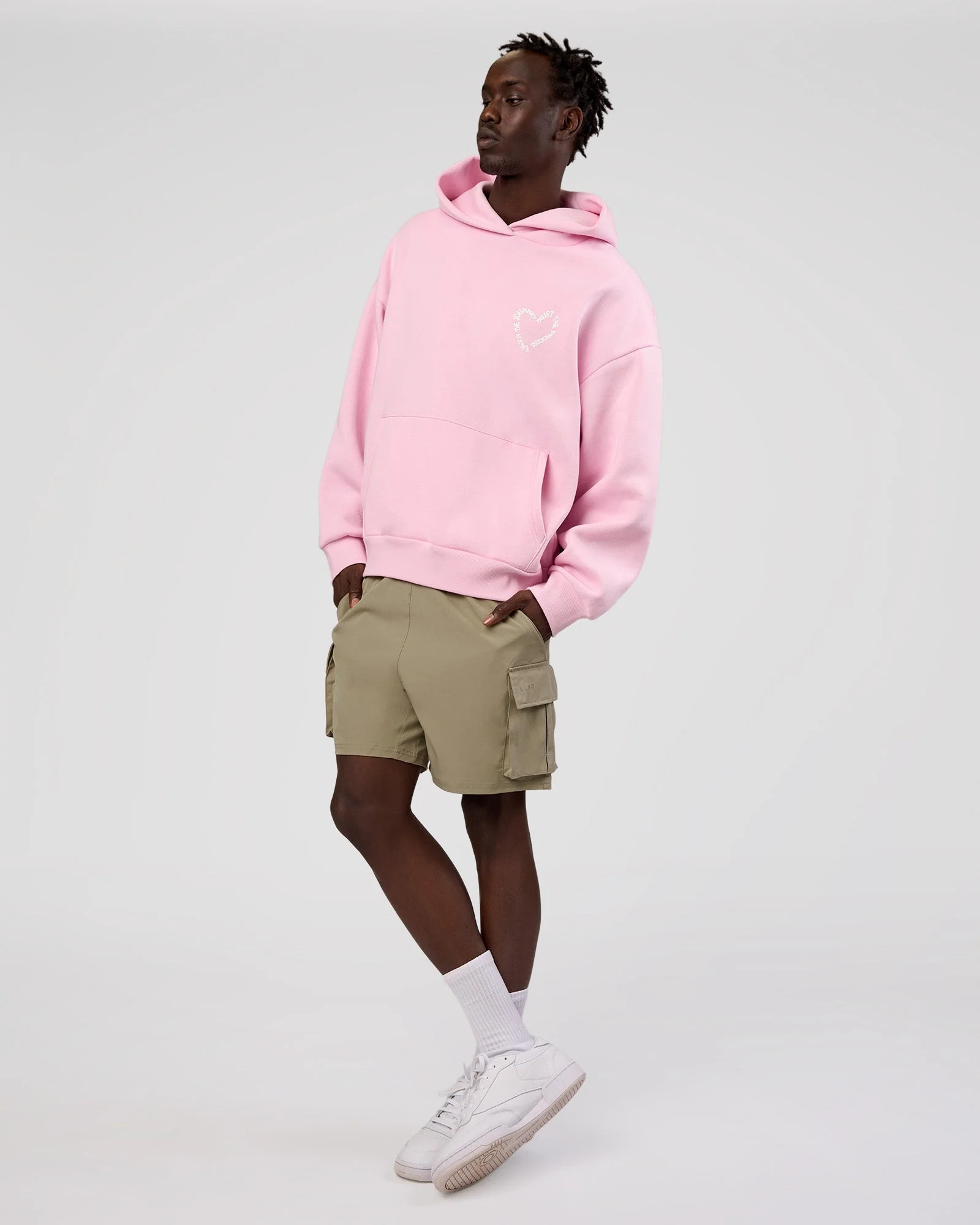 Unisex Love The Process Oversize Hoodie - Marshmallow-White - Image 3