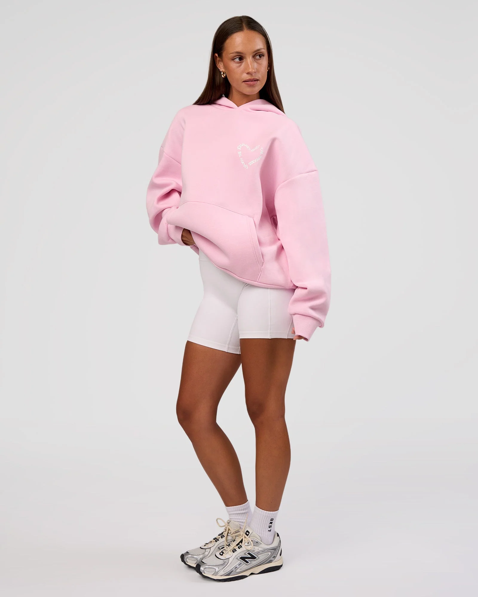 Unisex Love The Process Oversize Hoodie - Marshmallow-White - Image 9