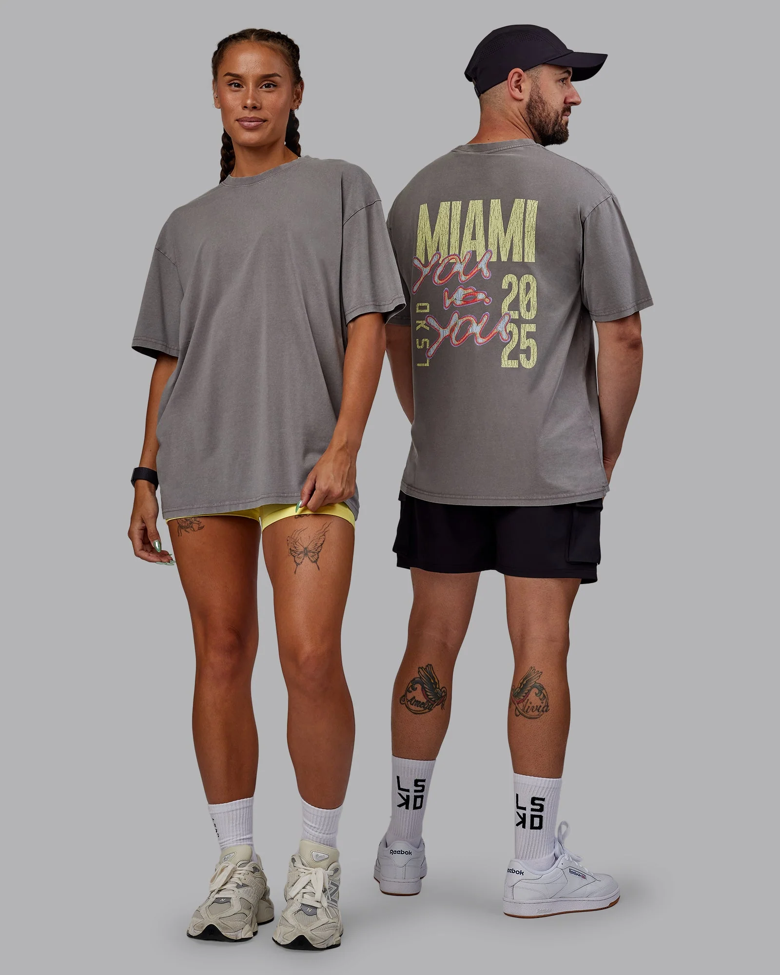 WZA25 Washed FLXCotton Oversized Tee - Storm Front-Lemon Fizz
