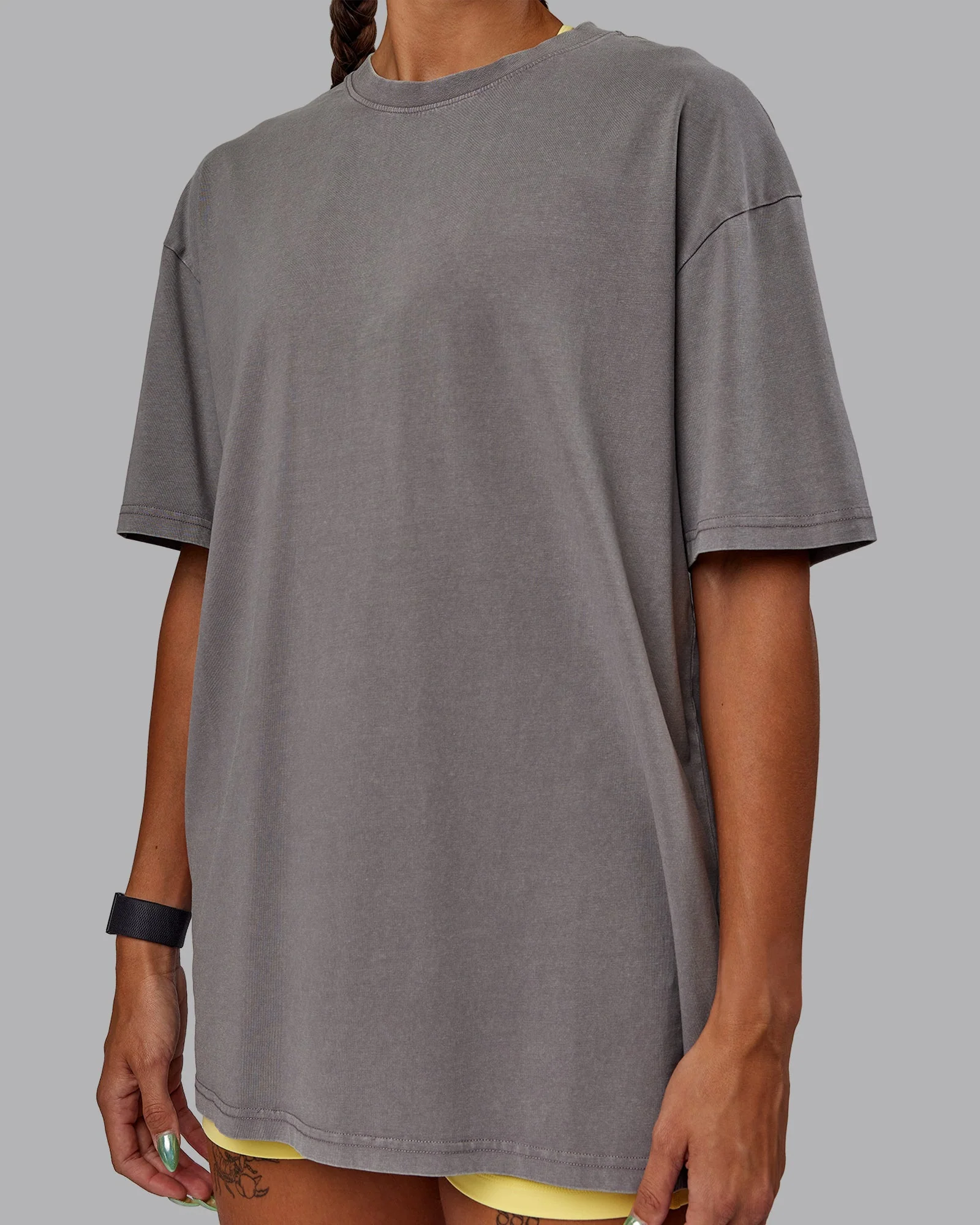 WZA25 Washed FLXCotton Oversized Tee - Storm Front-Lemon Fizz - Image 10