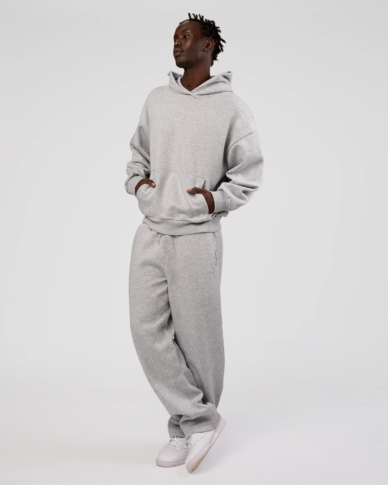 MVP Oversized Hoodie - Lt Grey Marl - Image 7