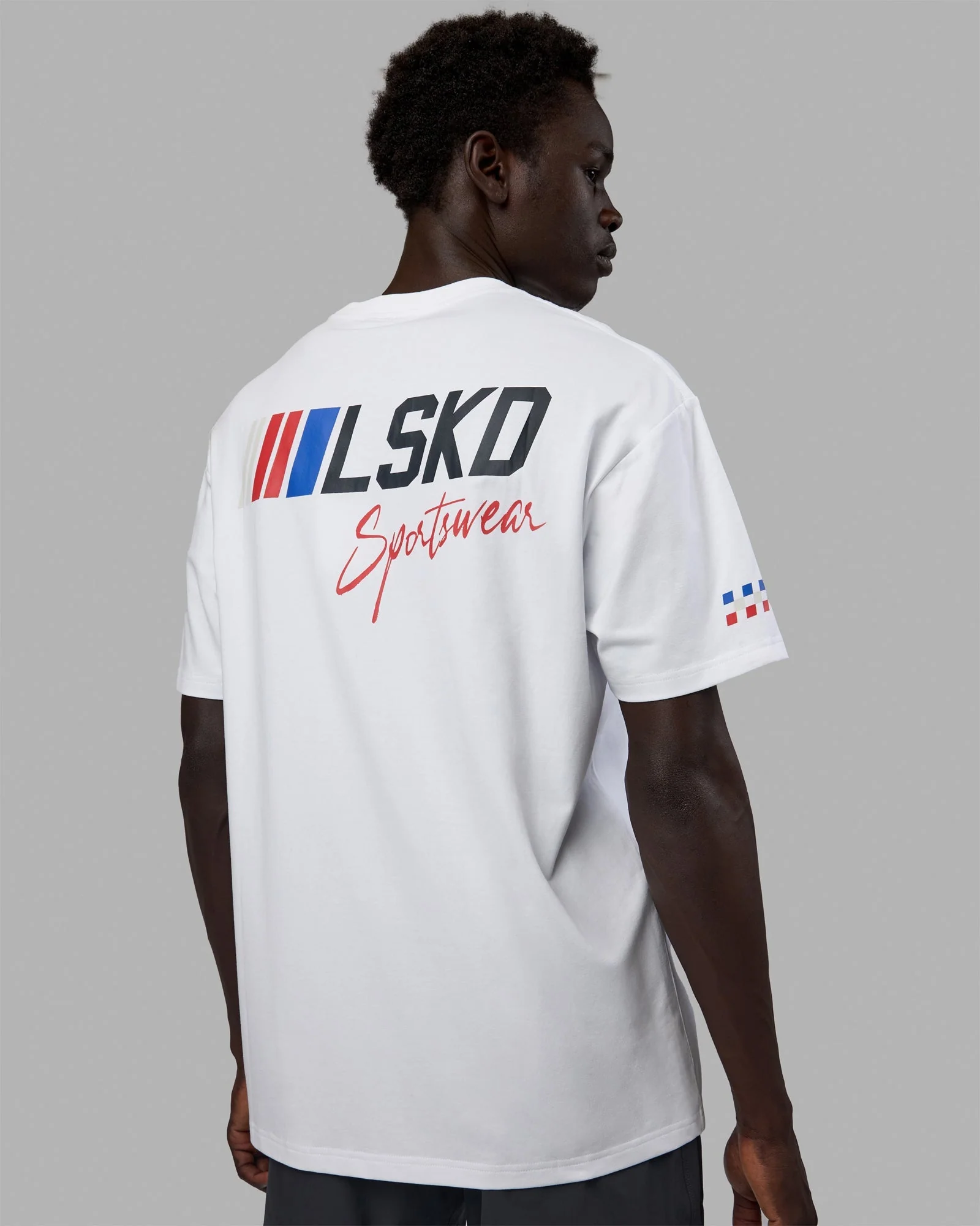 Unisex Redline FLXCotton Tee Oversize - White-Navy - Image 13