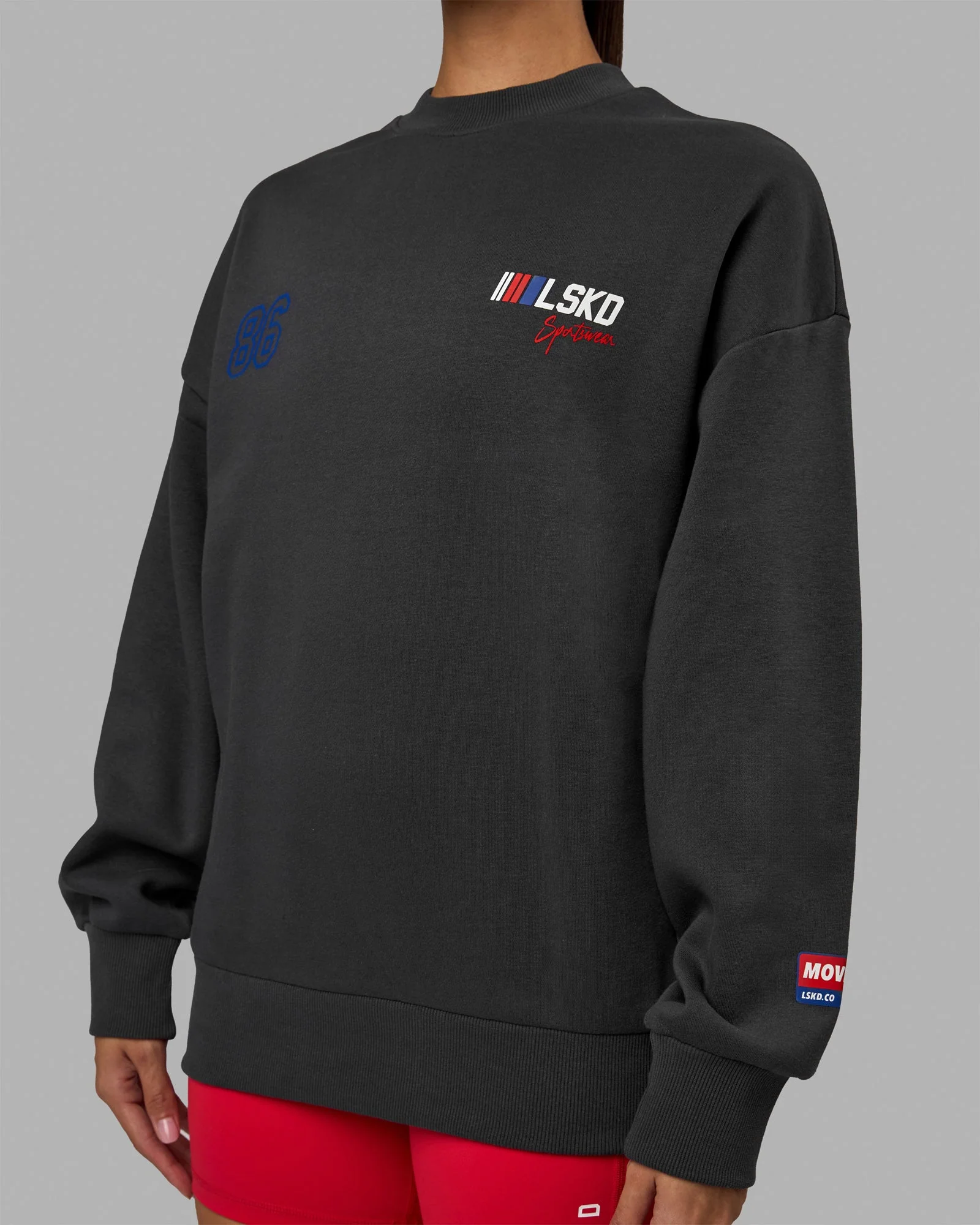 Unisex Redline Sweater Oversize - Phantom-White - Image 10