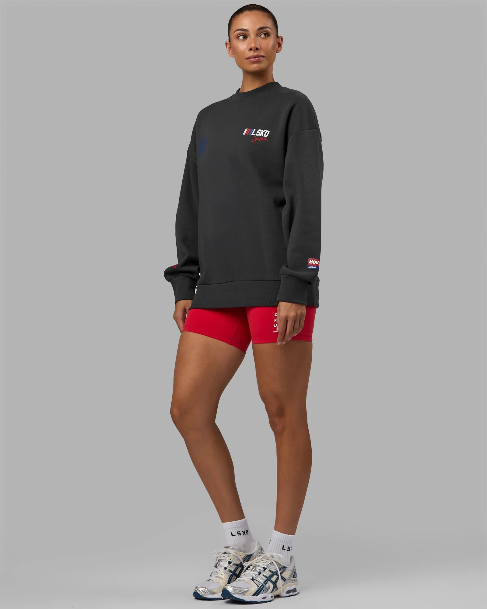 Unisex Redline Sweater Oversize - Phantom-White - Image 3