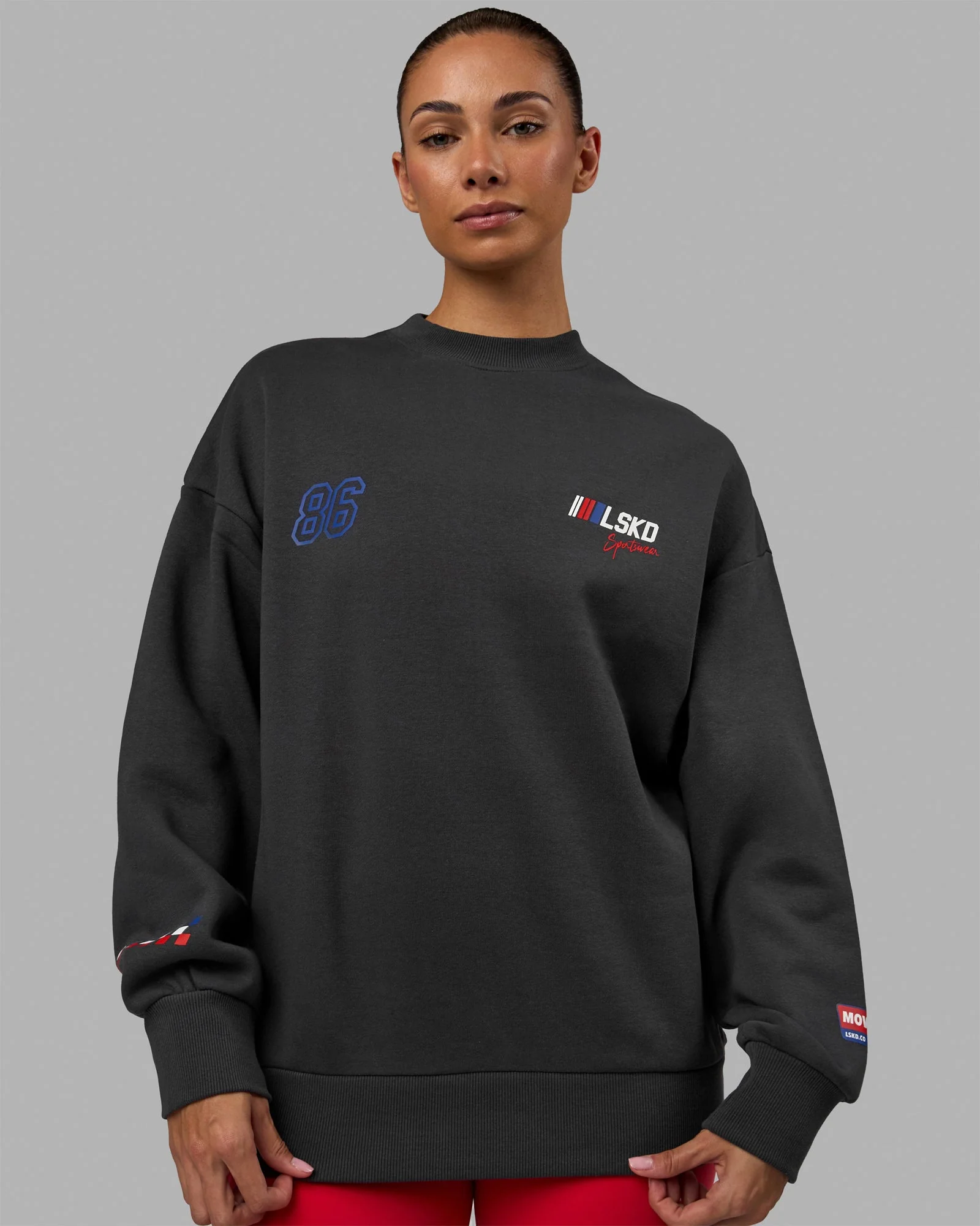 Unisex Redline Sweater Oversize - Phantom-White - Image 6