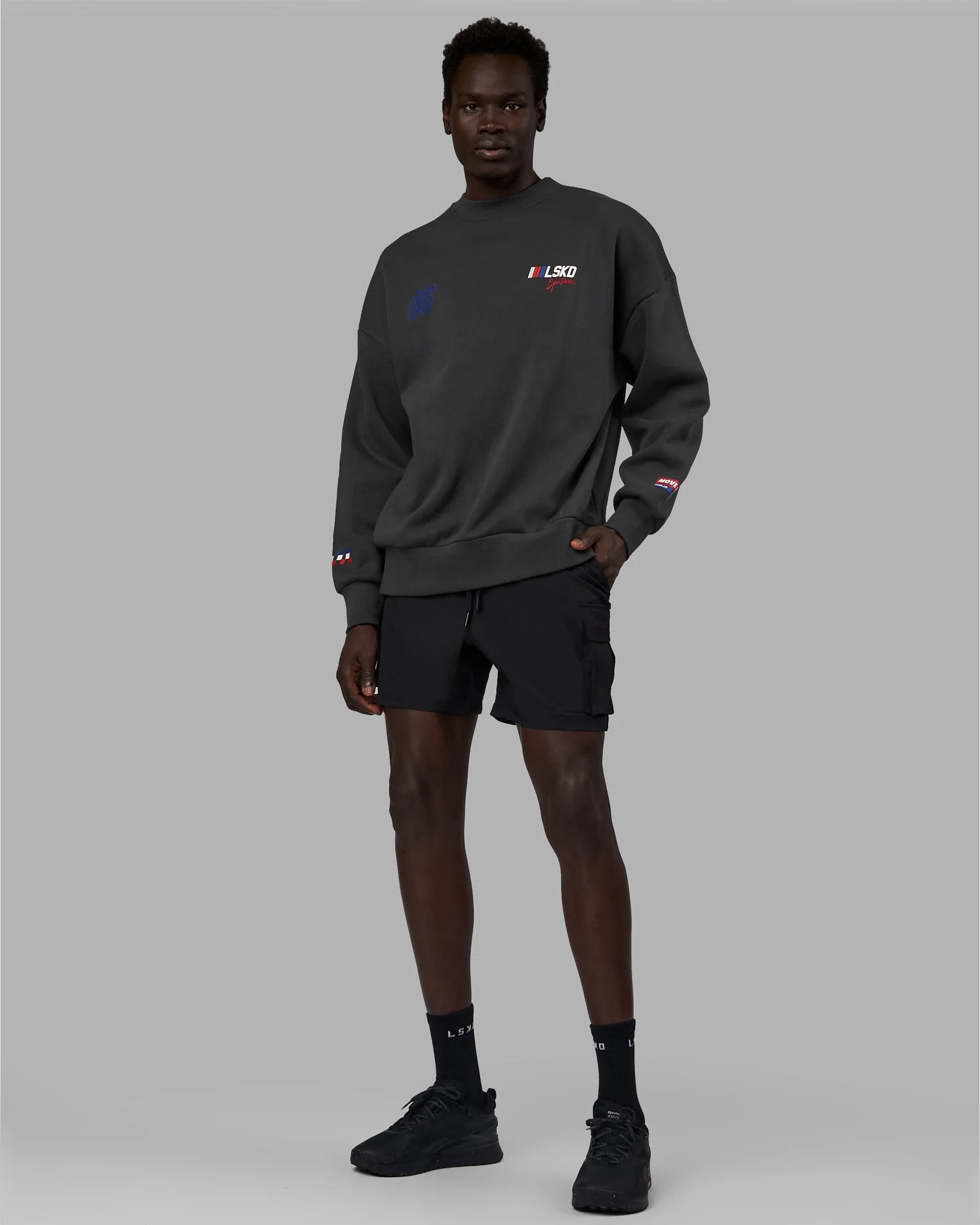 Unisex Redline Sweater Oversize - Phantom-White - Image 7
