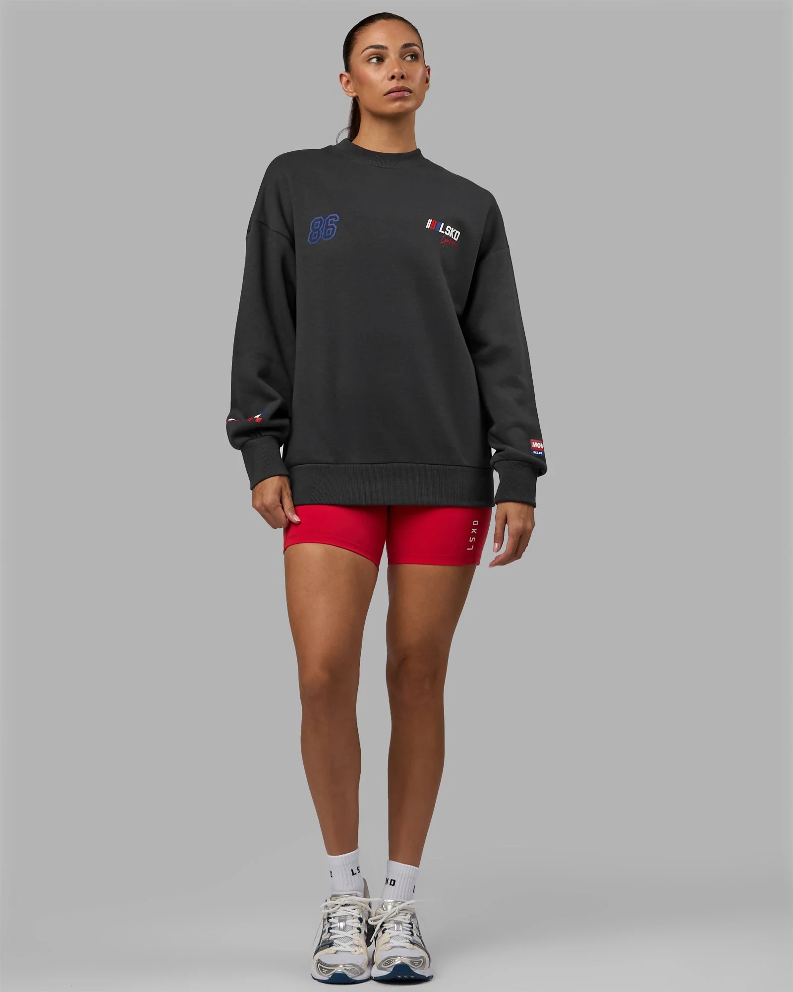 Unisex Redline Sweater Oversize - Phantom-White - Image 8