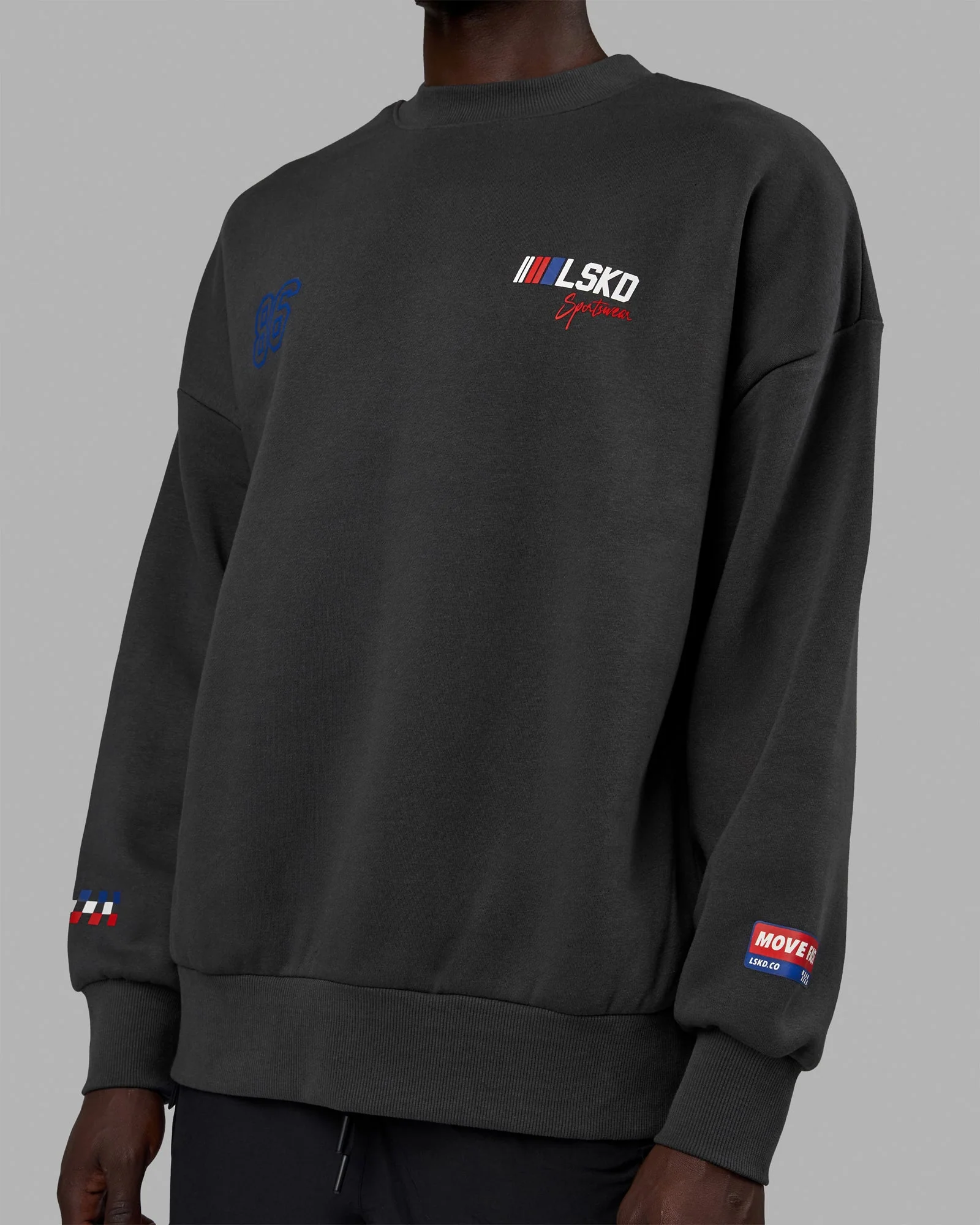 Unisex Redline Sweater Oversize - Phantom-White - Image 9