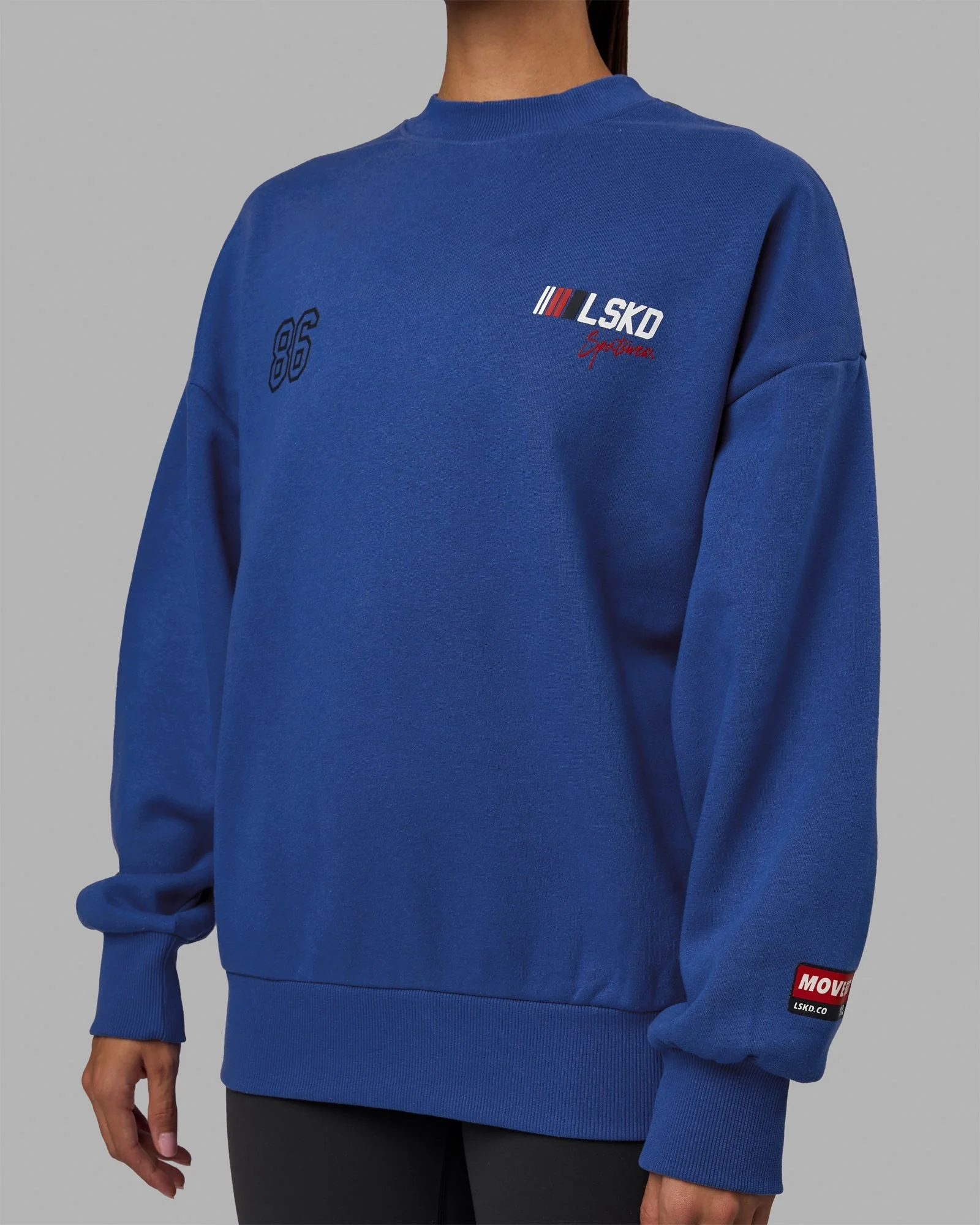Unisex Redline Sweater Oversize - Power Cobalt-White - Image 8