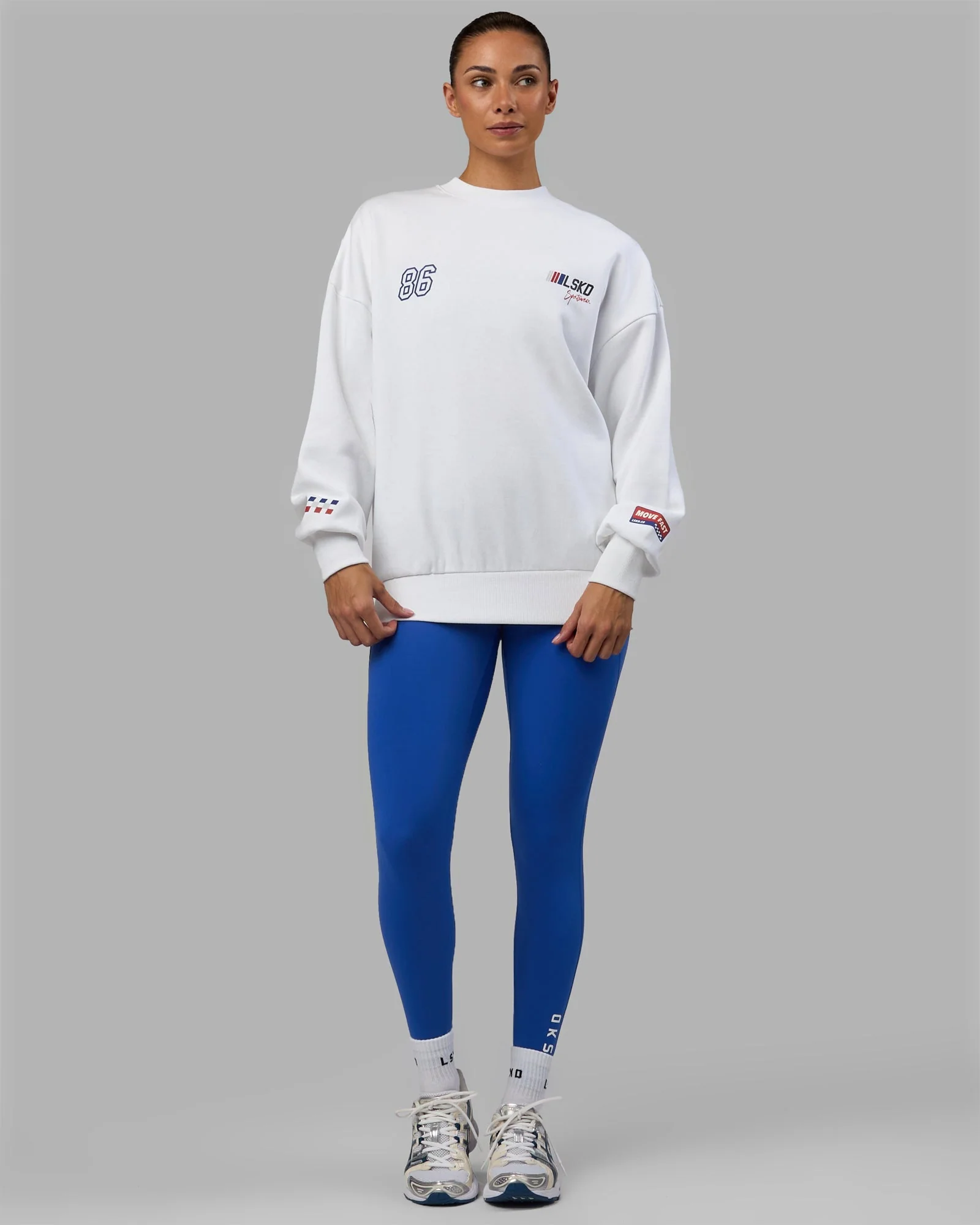 Redline Sweater Oversize - White-Navy - Image 11