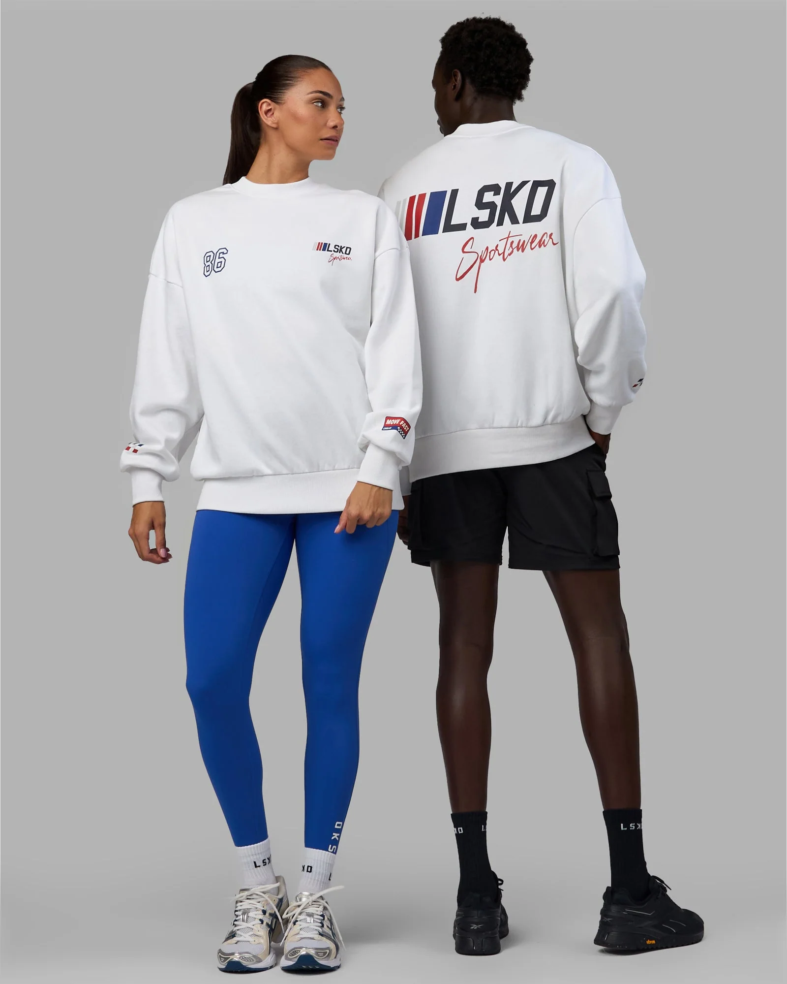 Redline Sweater Oversize - White-Navy - Image 2