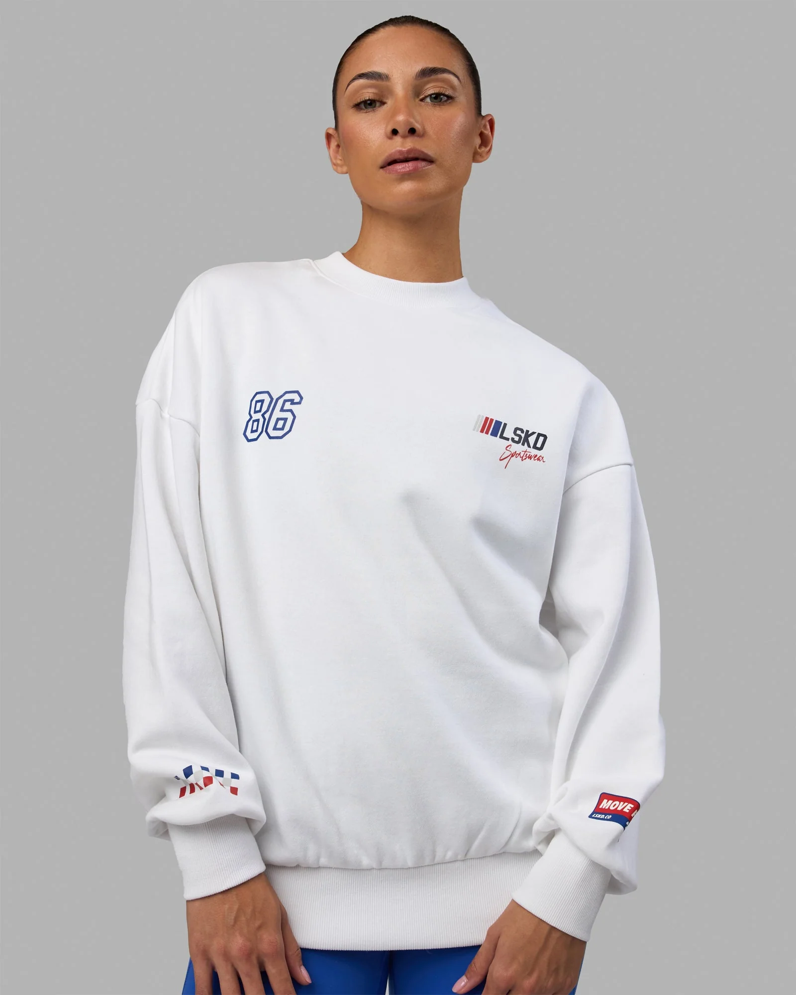 Redline Sweater Oversize - White-Navy - Image 7