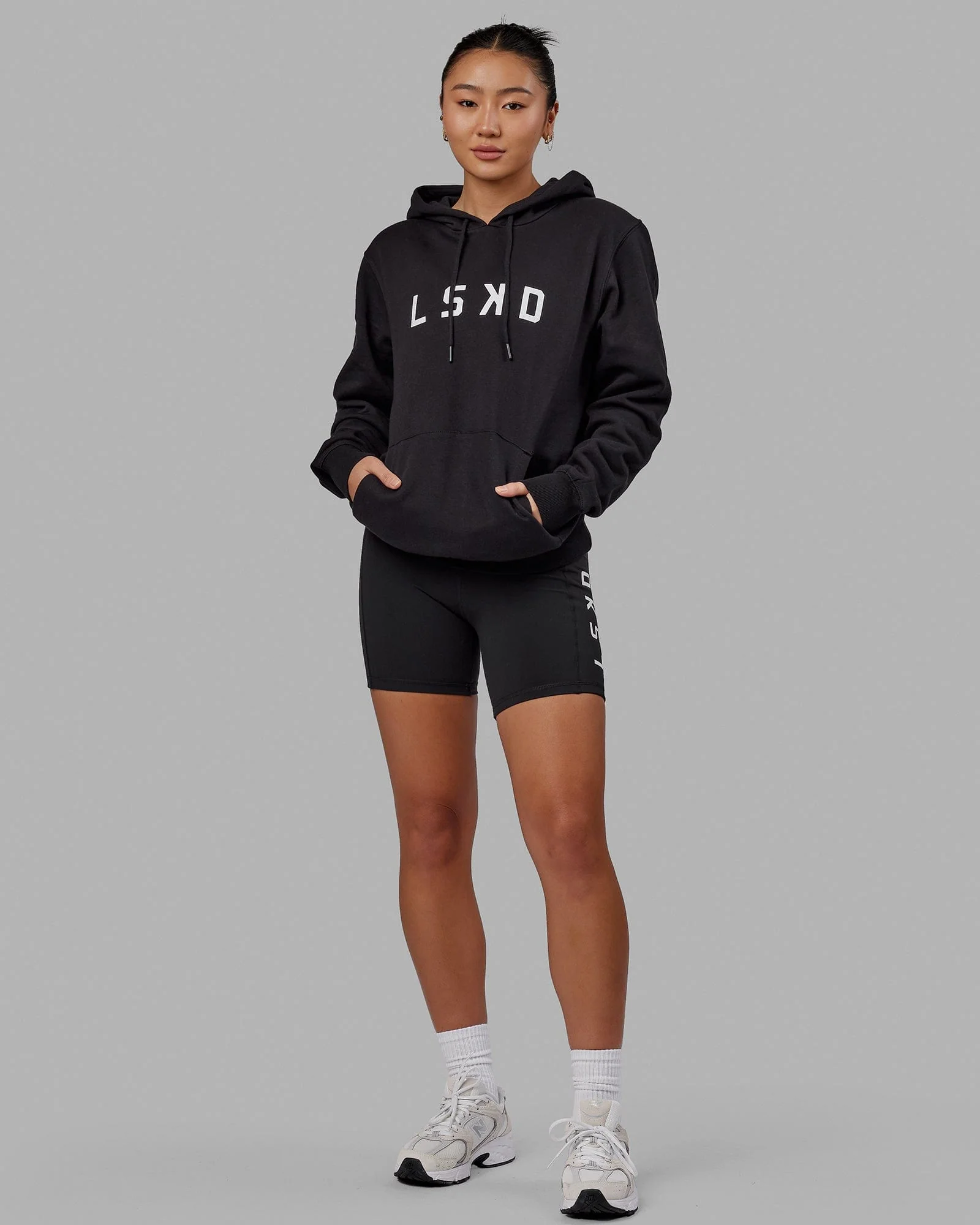 Unisex Structure Hoodie - Black-White - Image 10
