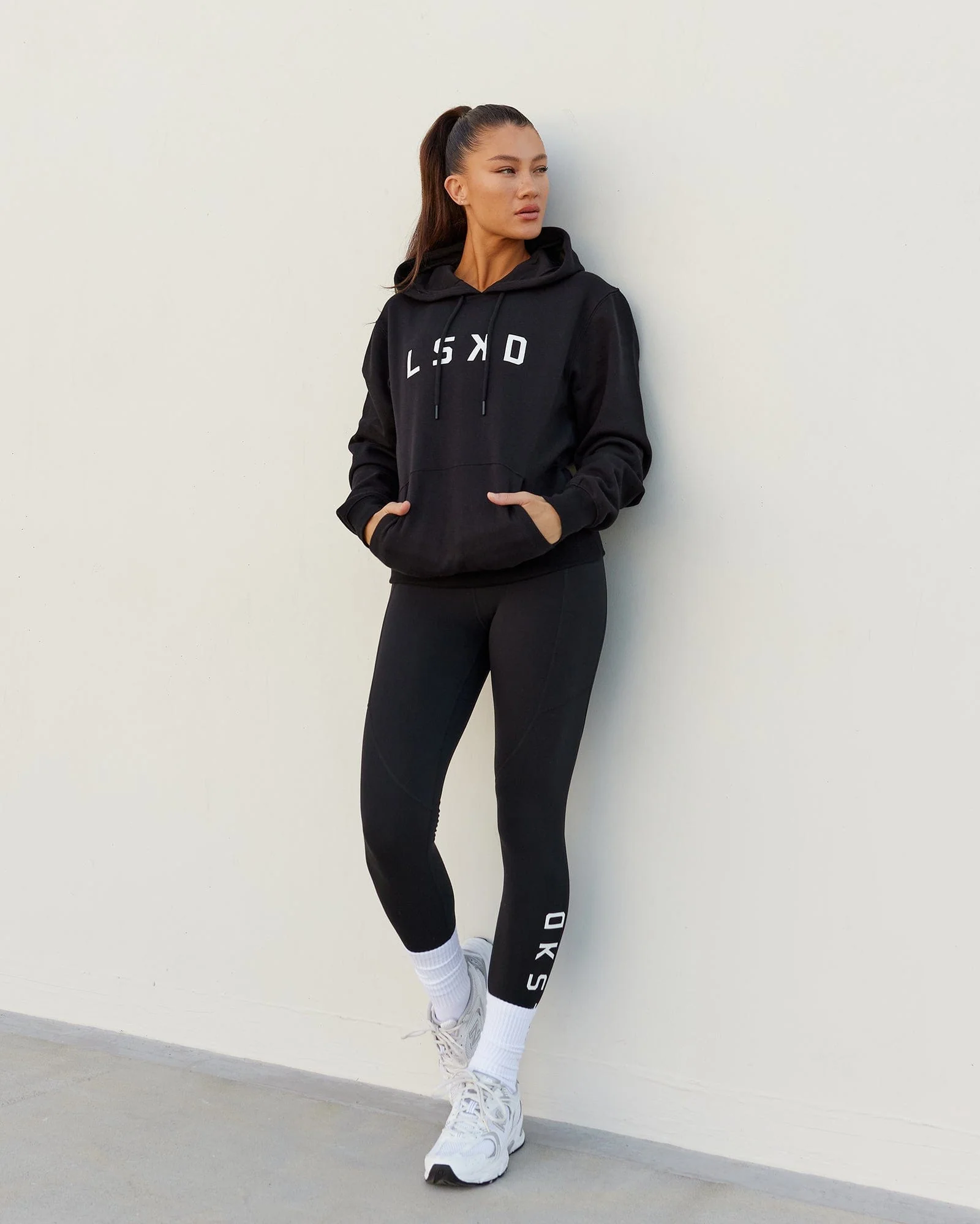 Unisex Structure Hoodie - Black-White - Image 2