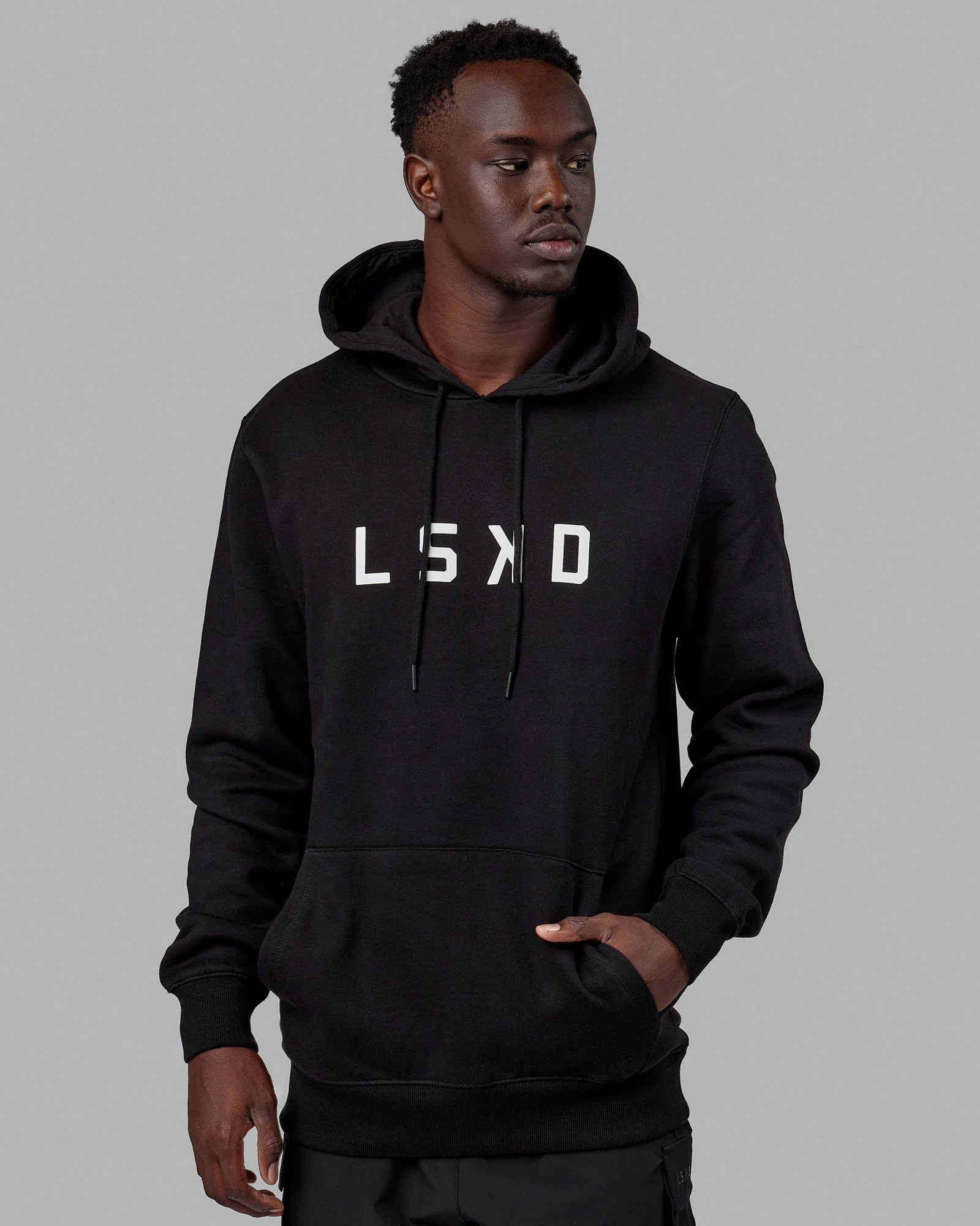 Unisex Structure Hoodie - Black-White - Image 3