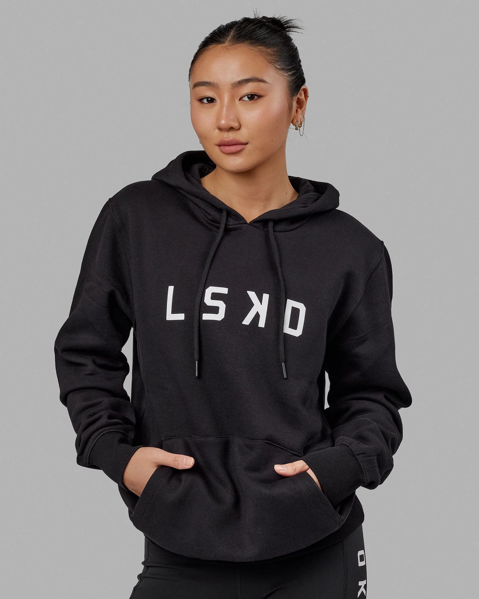 Unisex Structure Hoodie - Black-White - Image 7