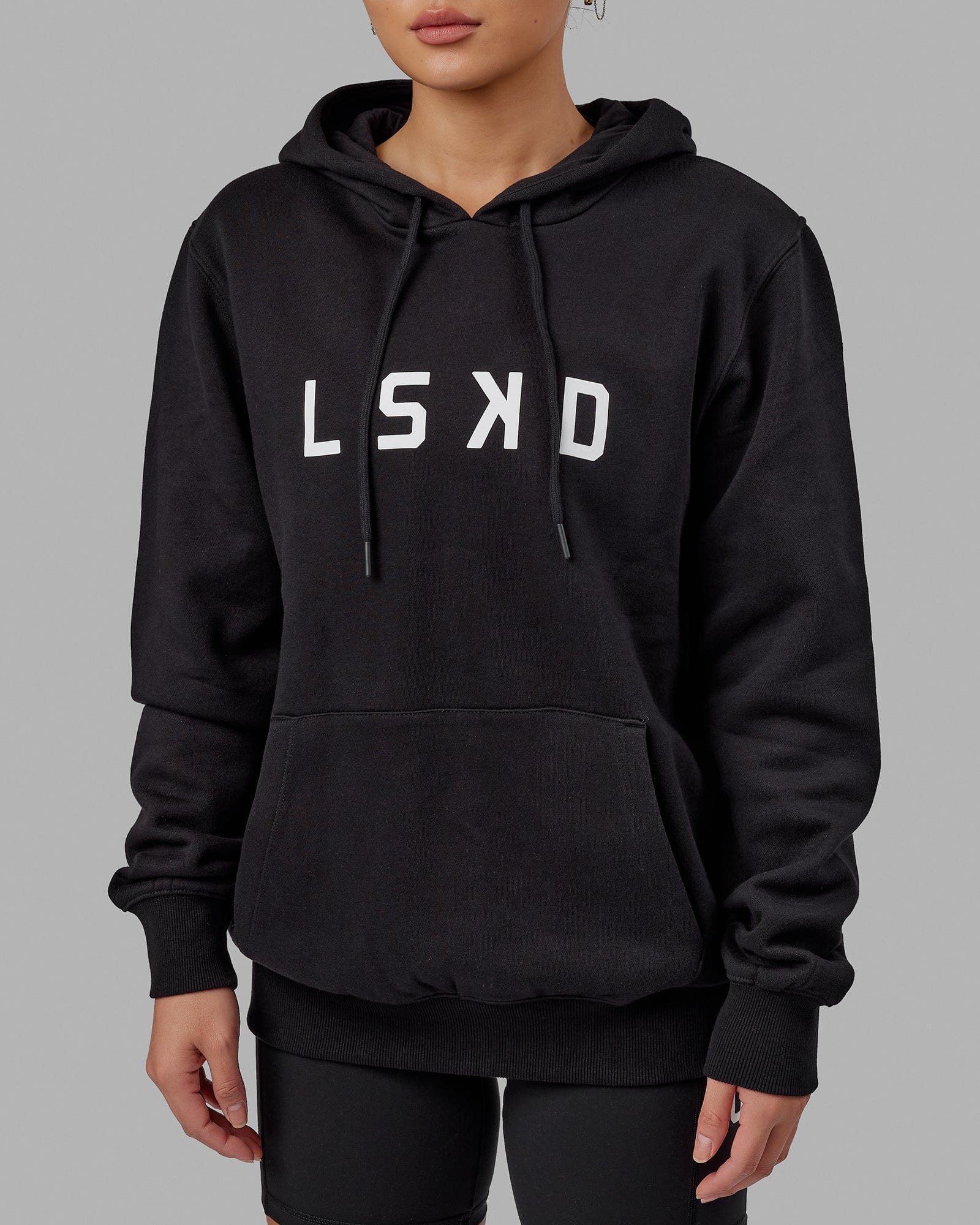 Unisex Structure Hoodie - Black-White - Image 8