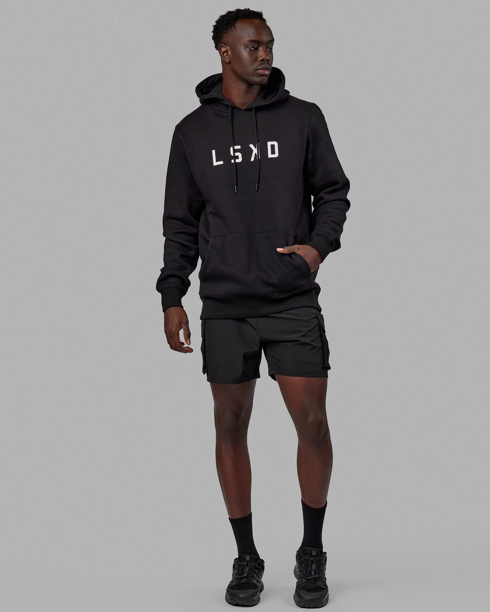 Unisex Structure Hoodie - Black-White - Image 9