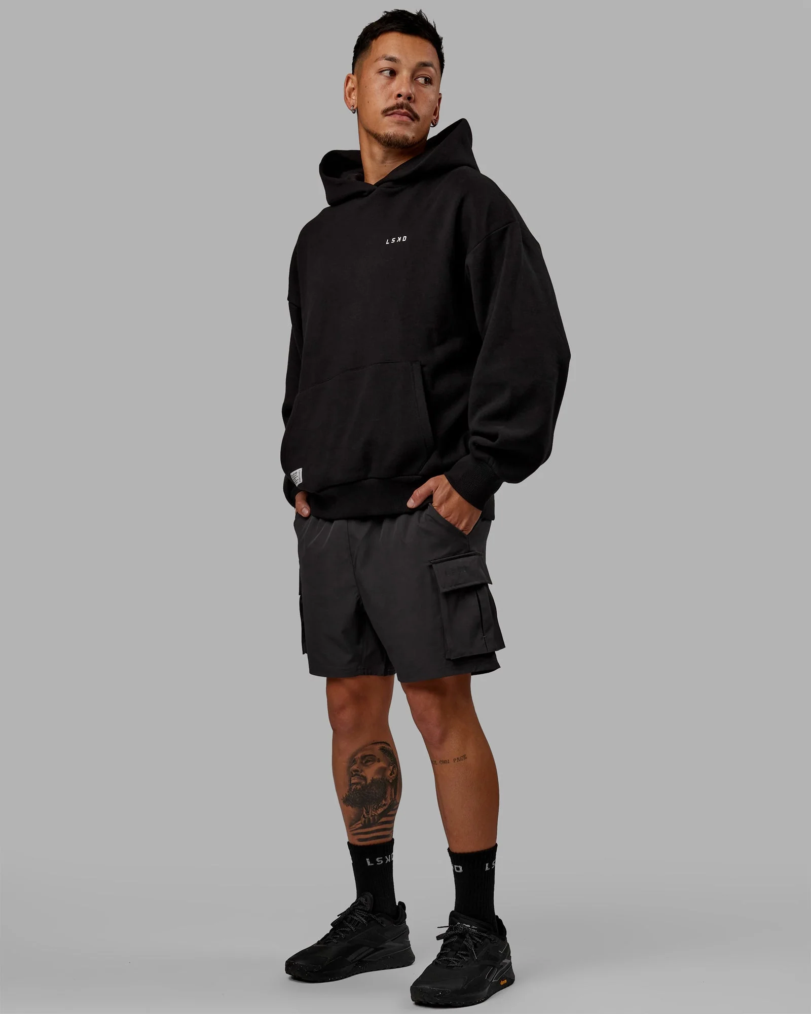 VS6 Hoodie Oversize - Black-White - Image 10