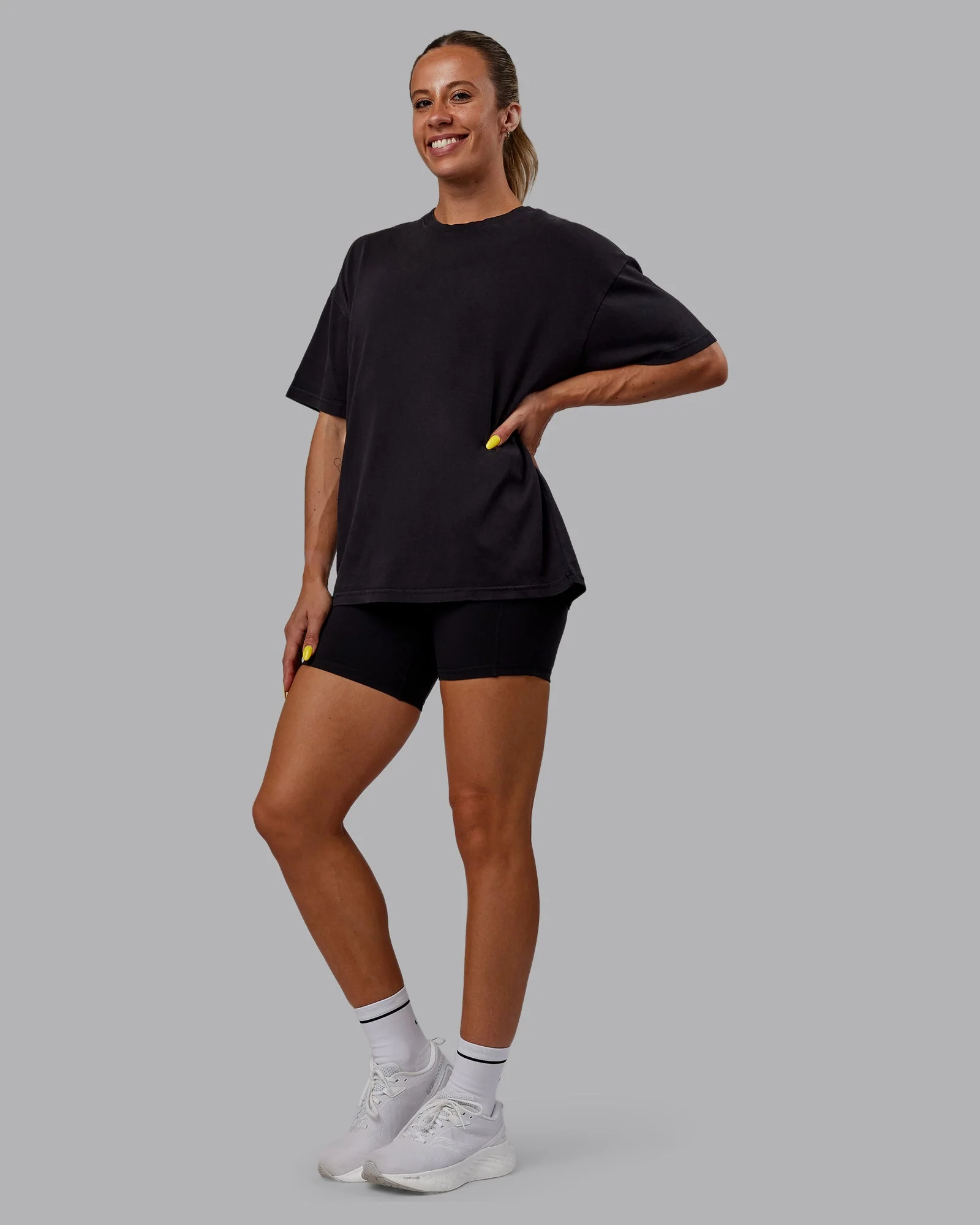 Pressure Washed Heavyweight Oversize Tee - Black-White - Image 6