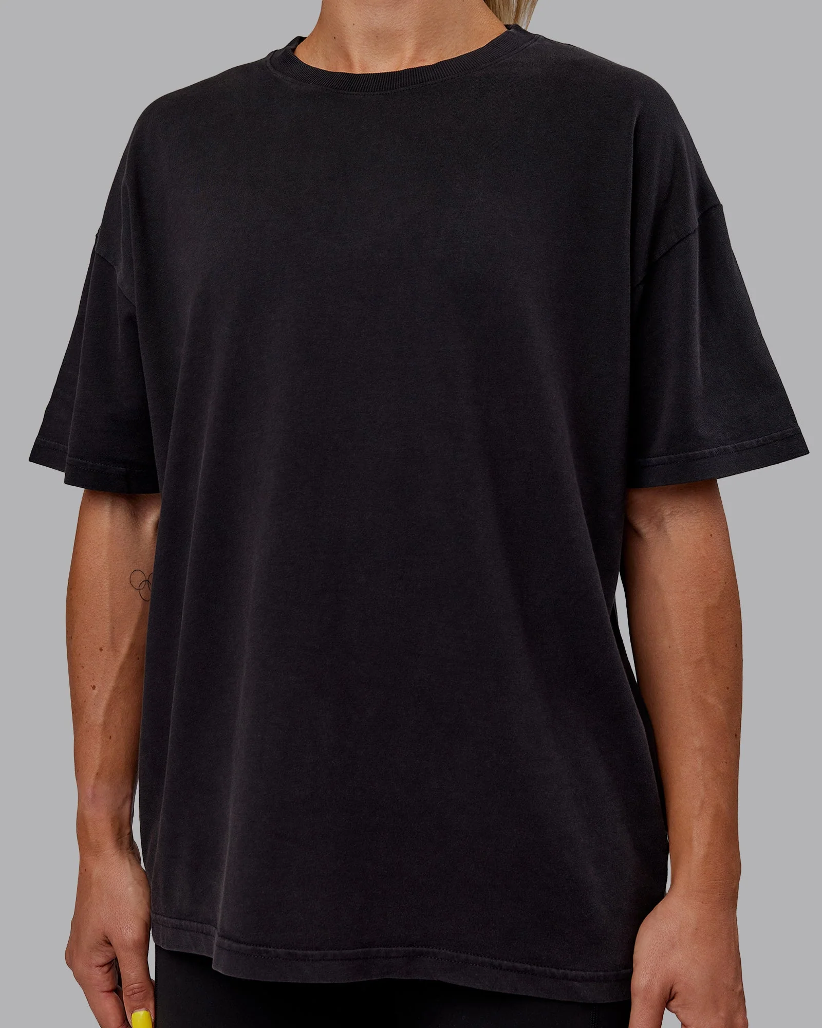 Pressure Washed Heavyweight Oversize Tee - Black-White - Image 8